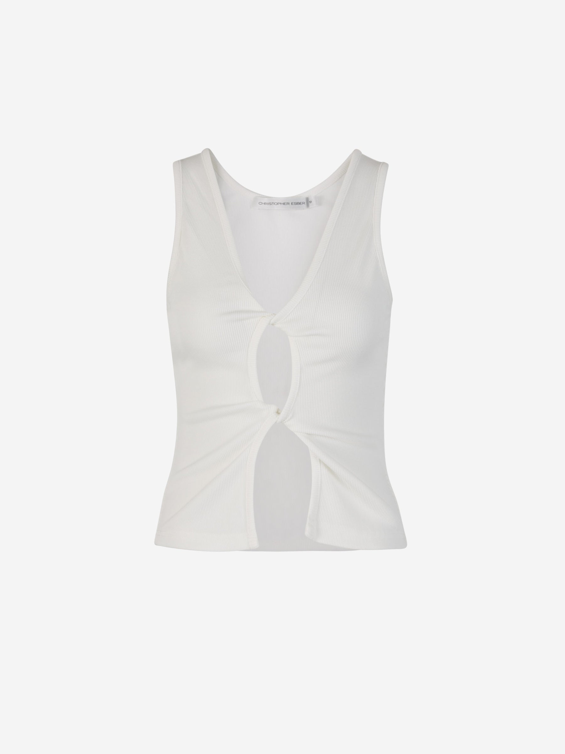 Outlet online Christopher Esber Mujer Top Tirantes Canalé color Blanco sku 782-001543 01 - Foto 1