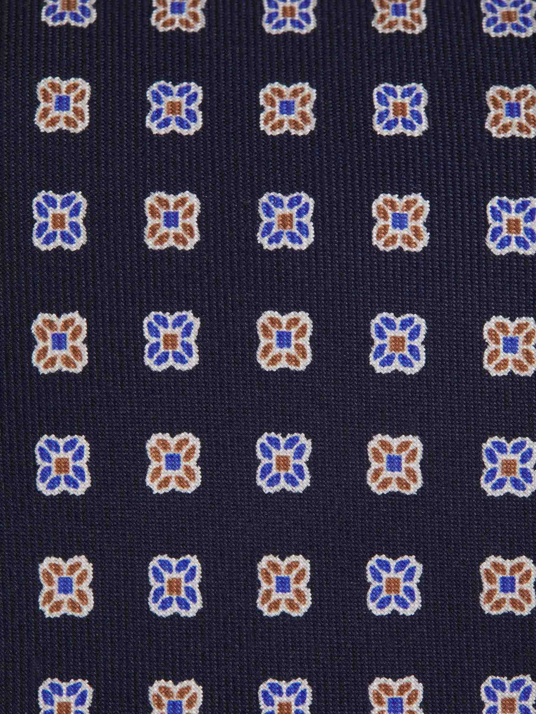 Santa Eulalia Corbata Motivo Floral Seda color Azul Noche sku 601-001128 02 - Foto 3