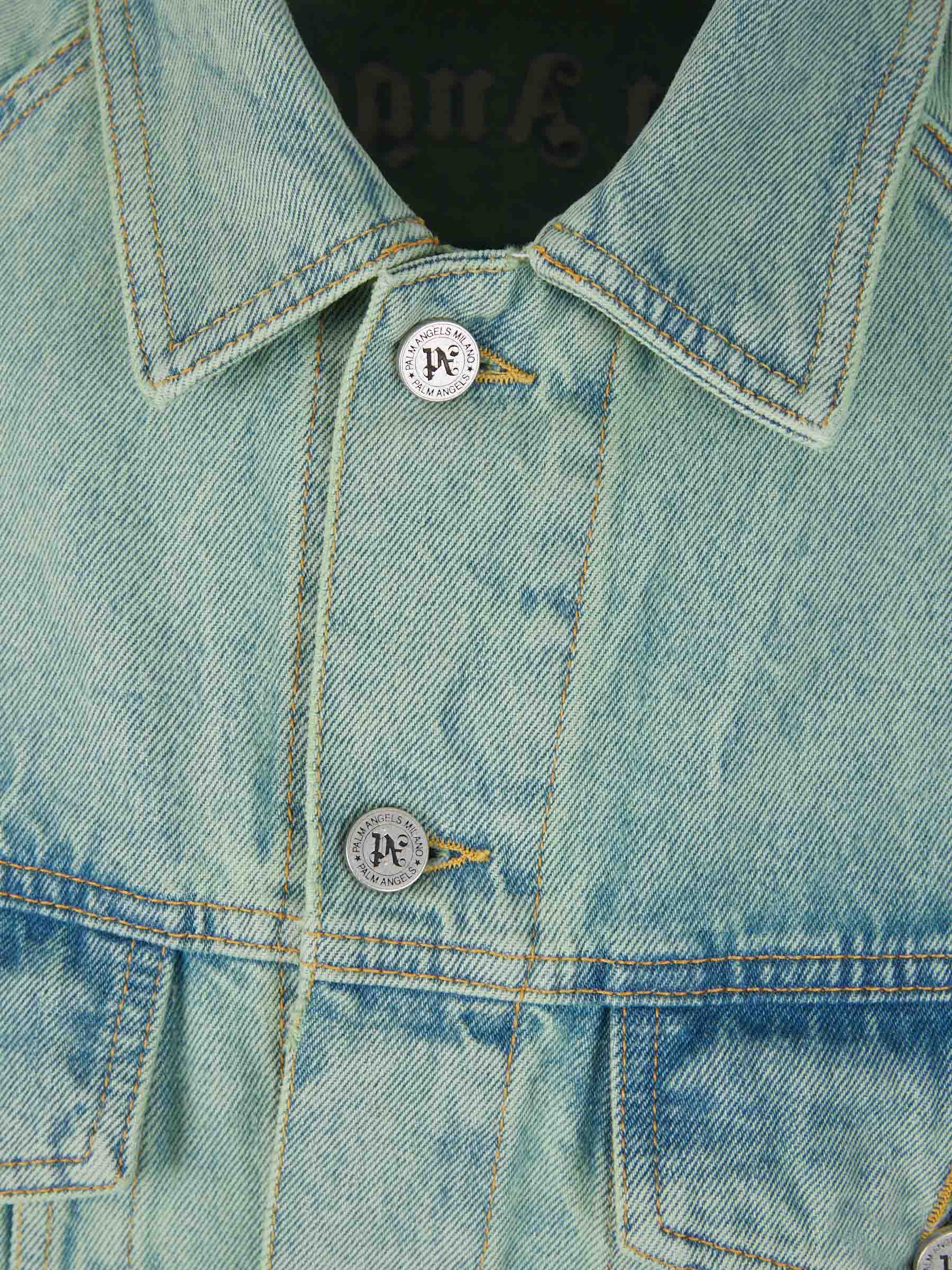 Outlet online Palm Angels Hombre Cazadora Denim Logo color Azul Denim sku 512-002191 01 - Foto 3