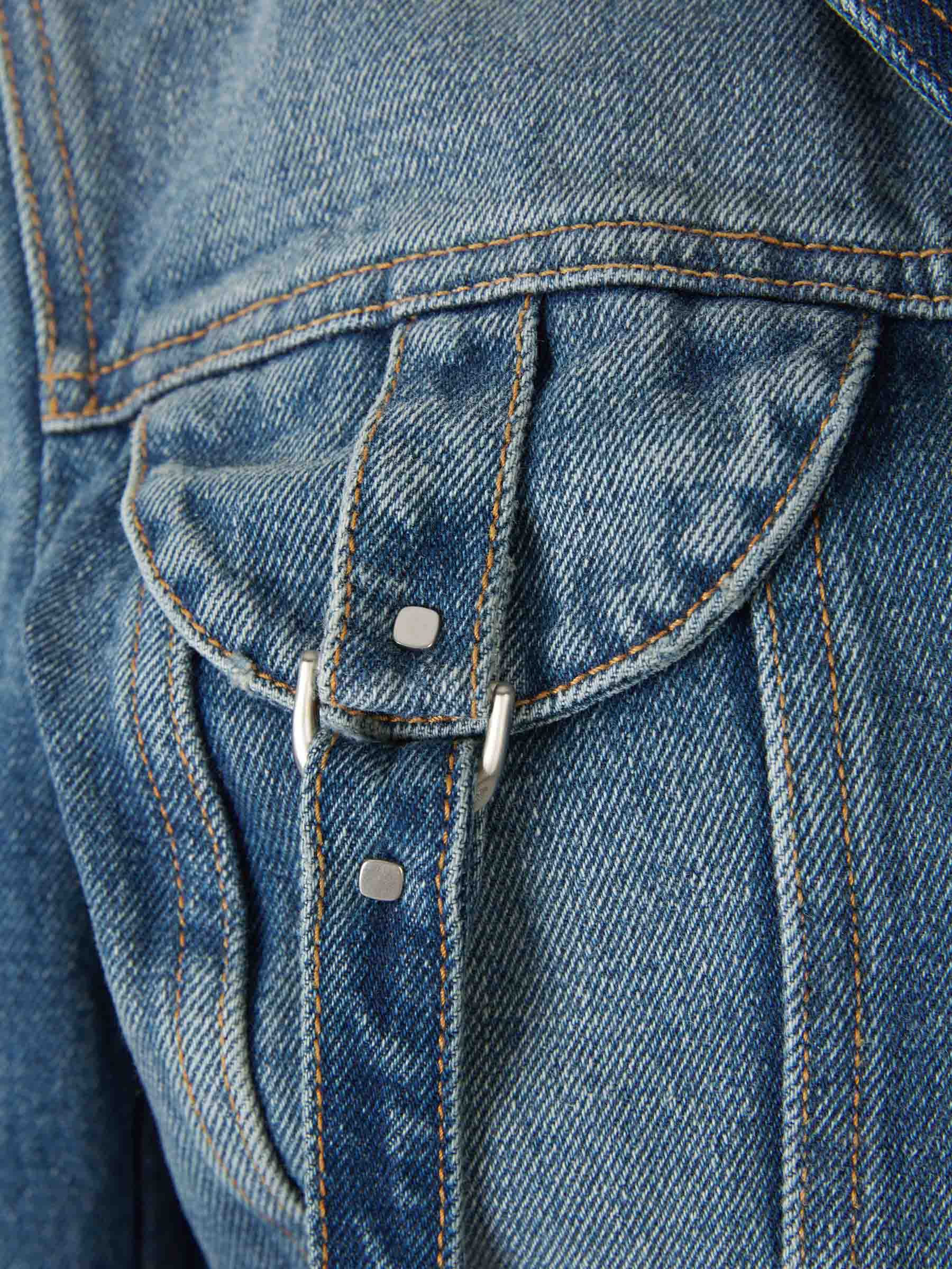 Outlet online Off-White Mujer Cazadora Corta Denim Algodón color Azul Denim sku 772-001316 01 - Foto 4