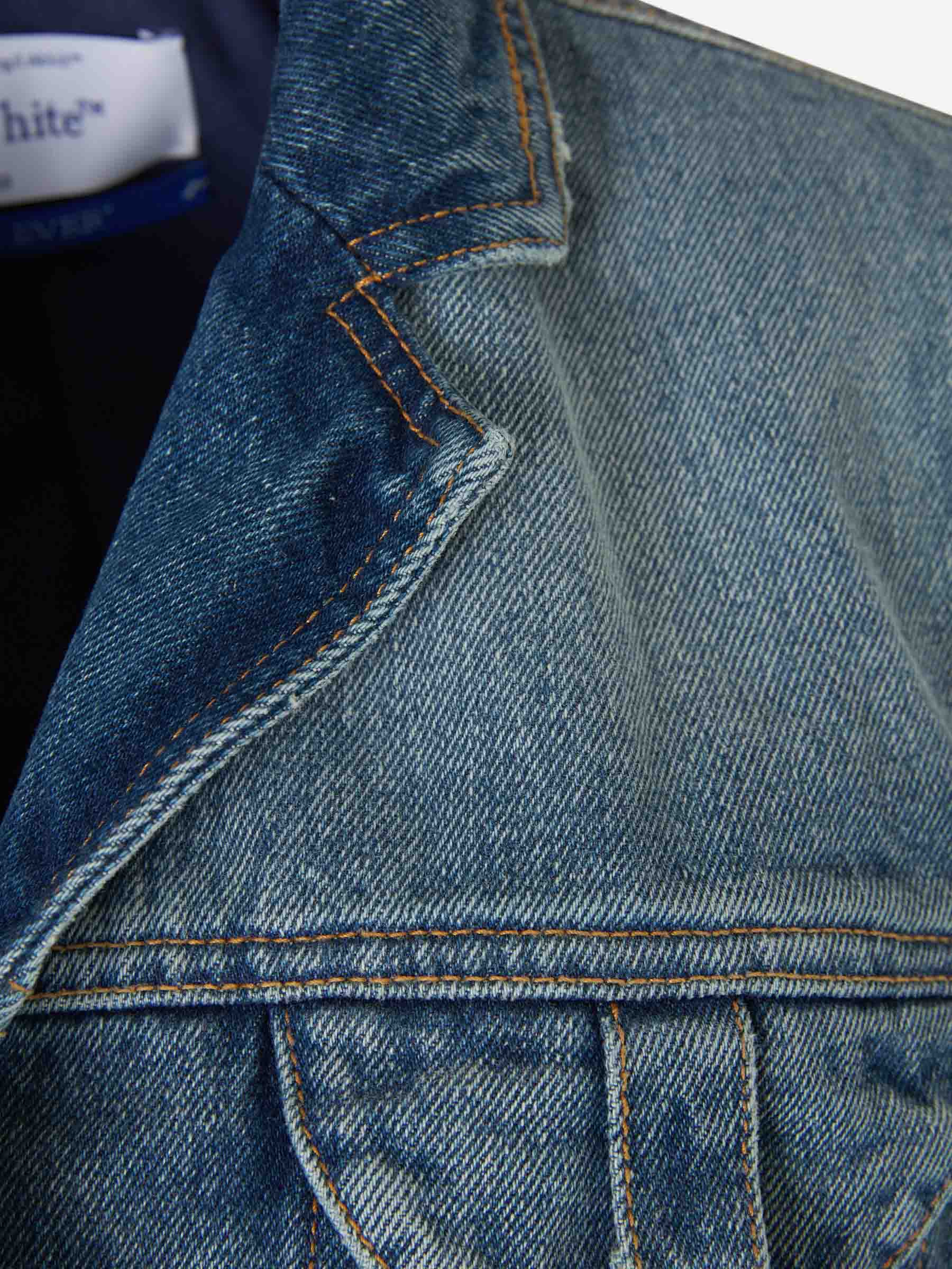 Outlet online Off-White Mujer Cazadora Corta Denim Algodón color Azul Denim sku 772-001316 01 - Foto 3