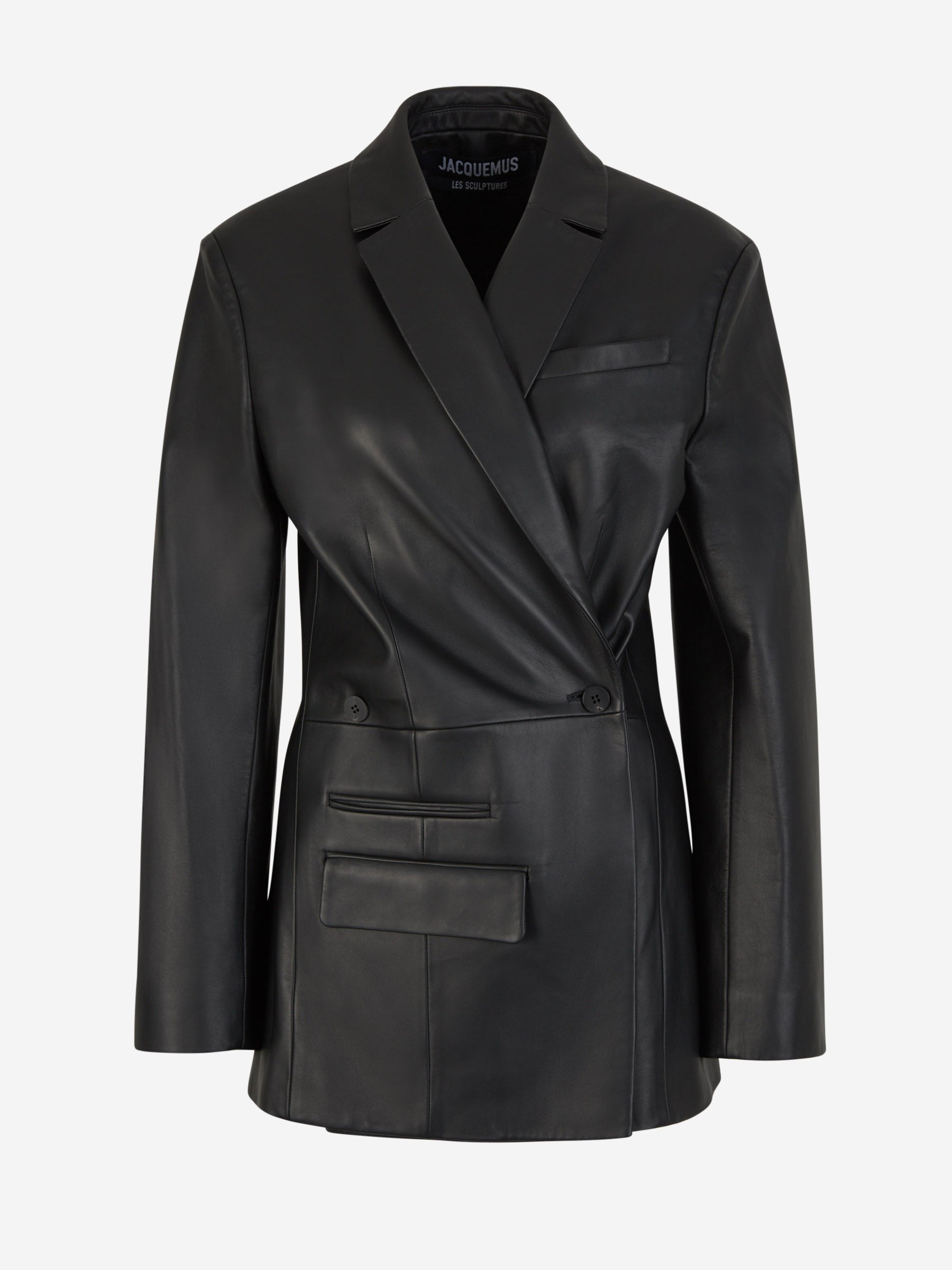 Outlet online Jacquemus Mujer Blazer La Veste Tibau Cuir color Negro sku 741-002083 01 - Foto 2