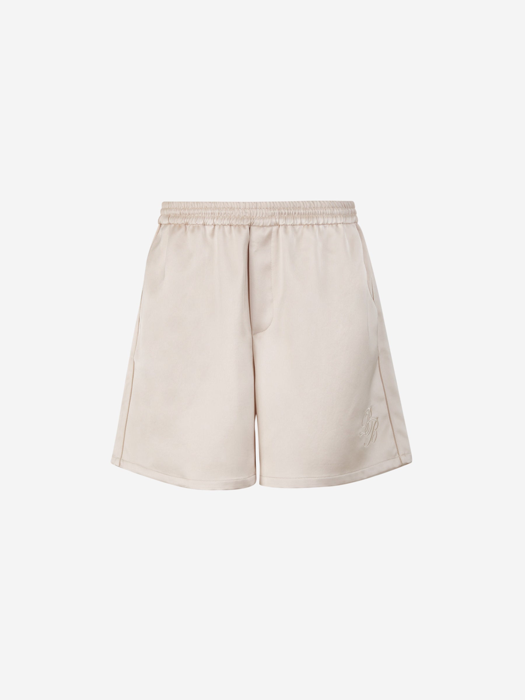 Outlet online Balmain Hombre Bermudas Satinadas PB Signature color Crema sku 523-000966 00 - Foto 1