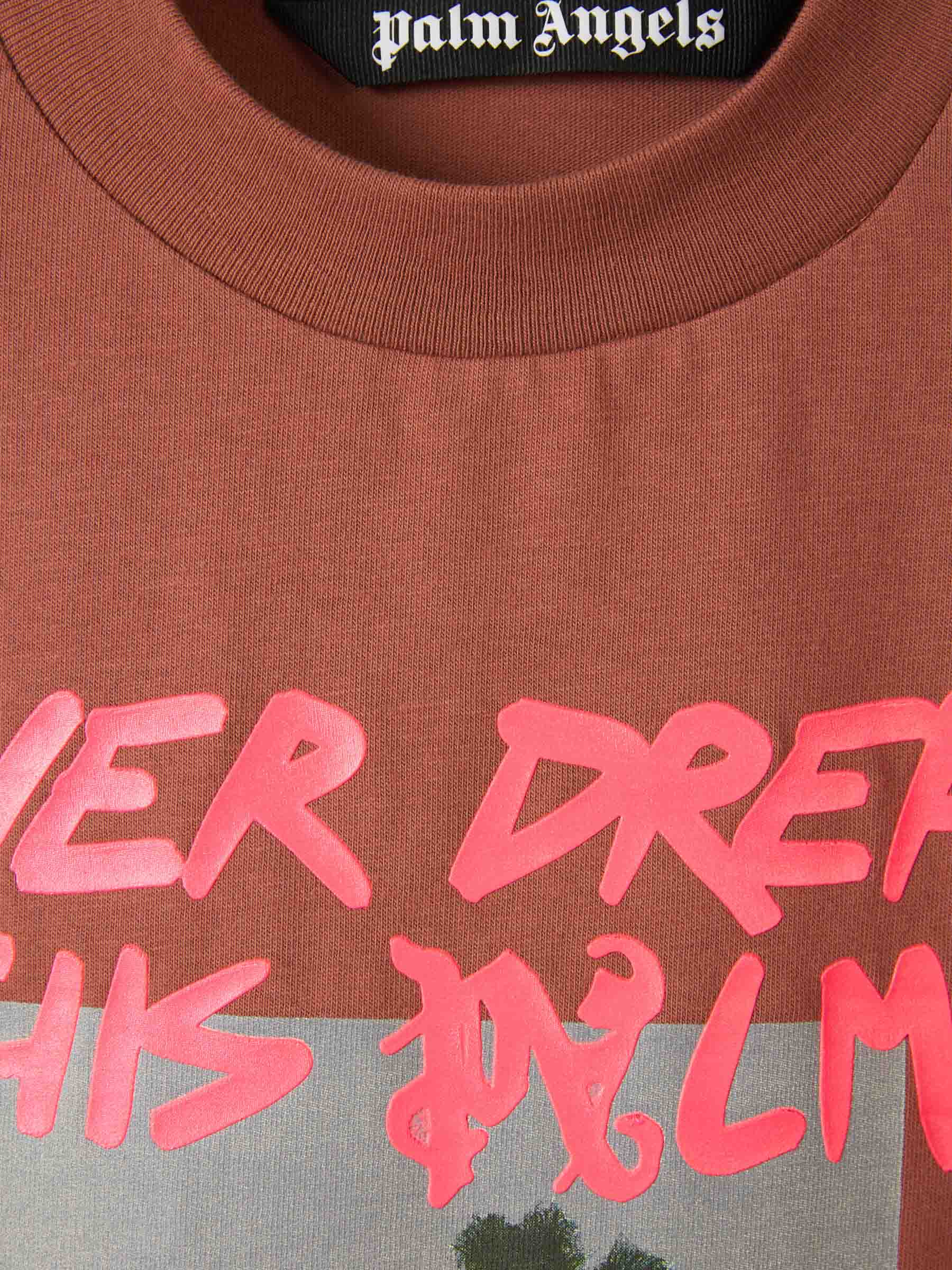 Outlet online Palm Angels Hombre Camiseta Estampada Algodón color Terracota sku 553-003609 01 - Foto 3