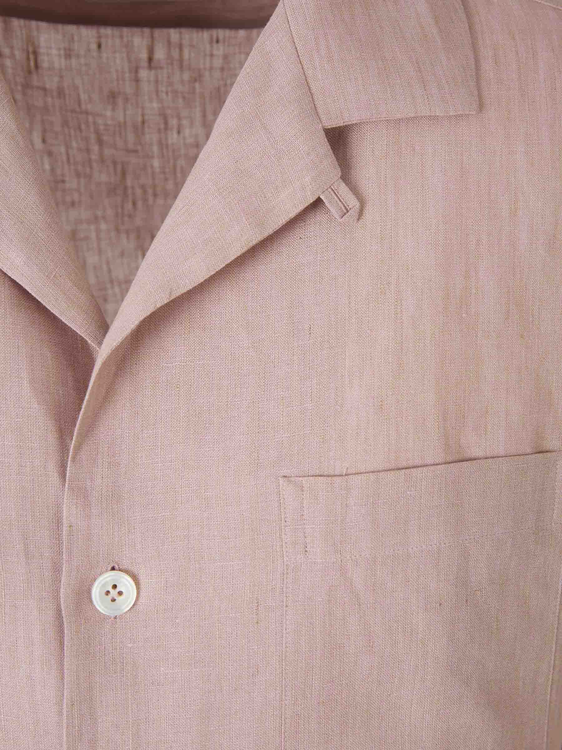 Outlet online Lardini Hombre Camisa Lino Bolsillo color Rosa Empolvado sku 532-000517 01 - Foto 3