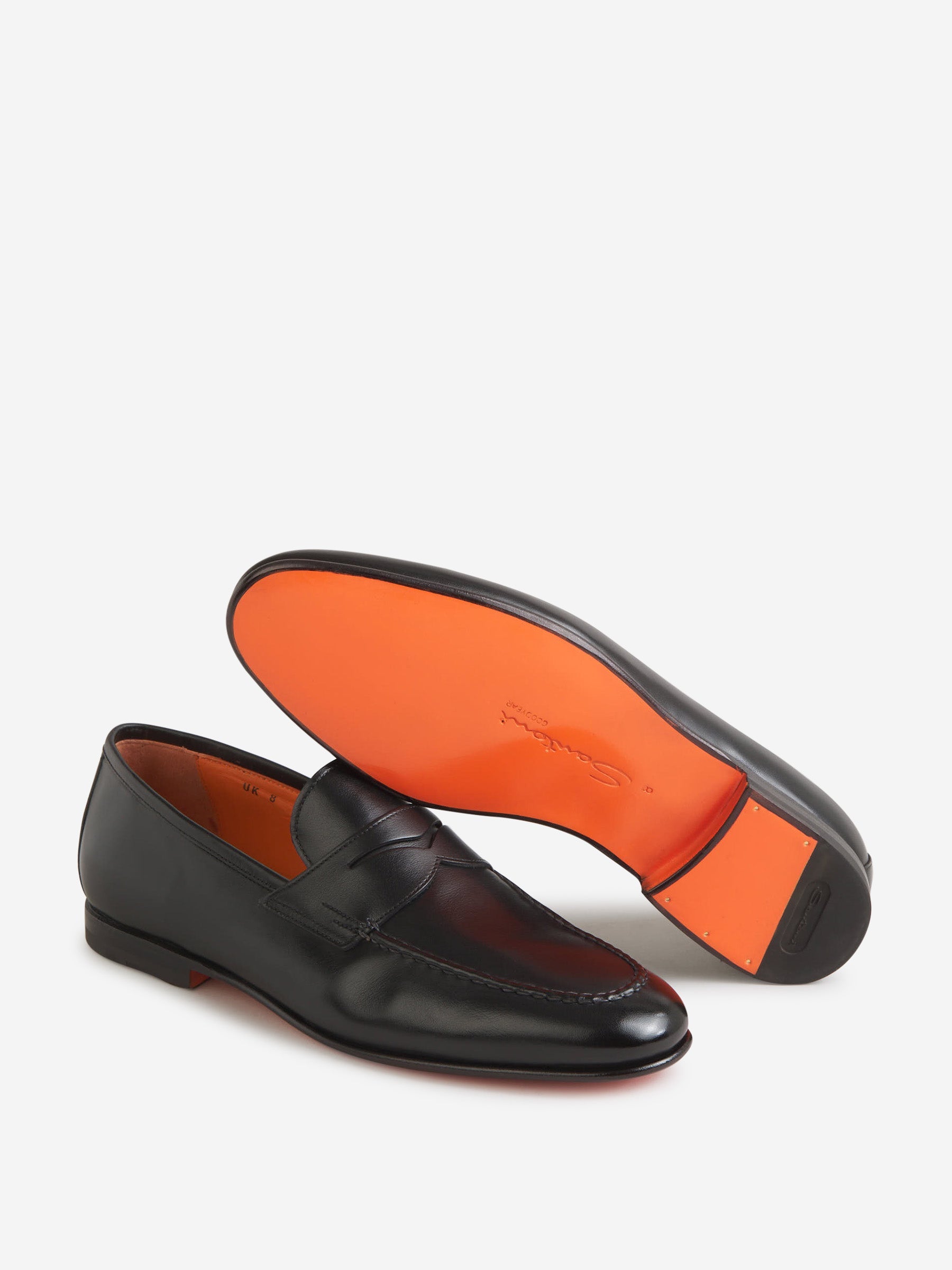 Outlet online Santoni Hombre Mocasines Piel Lisa color Negro sku 611-004406 01 - Foto 4