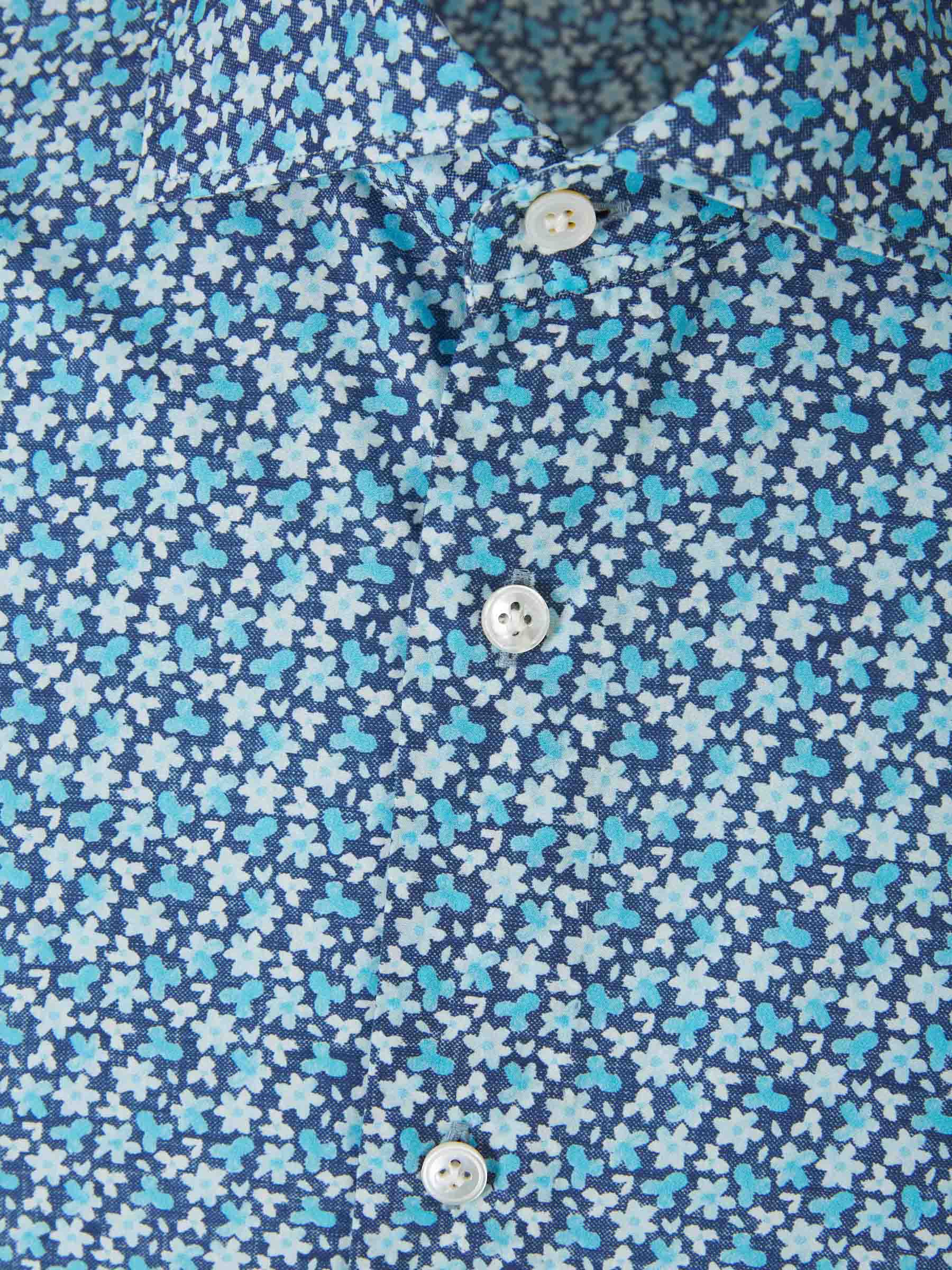 Outlet online Vincenzo di Ruggiero Hombre Camisa Motivo Floral color Azul sku 531-006152 01 - Foto 3
