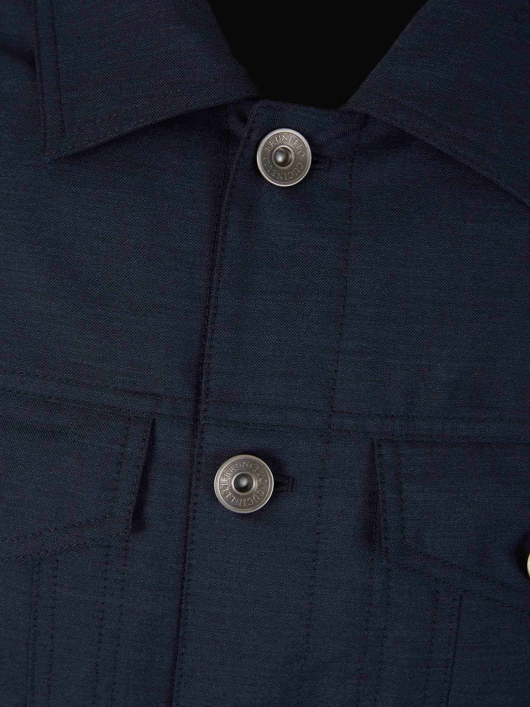 Outlet online Brunello Cucinelli Hombre Chaqueta Lana Bolsillos color Azul Noche sku 512-002177 01 - Foto 3