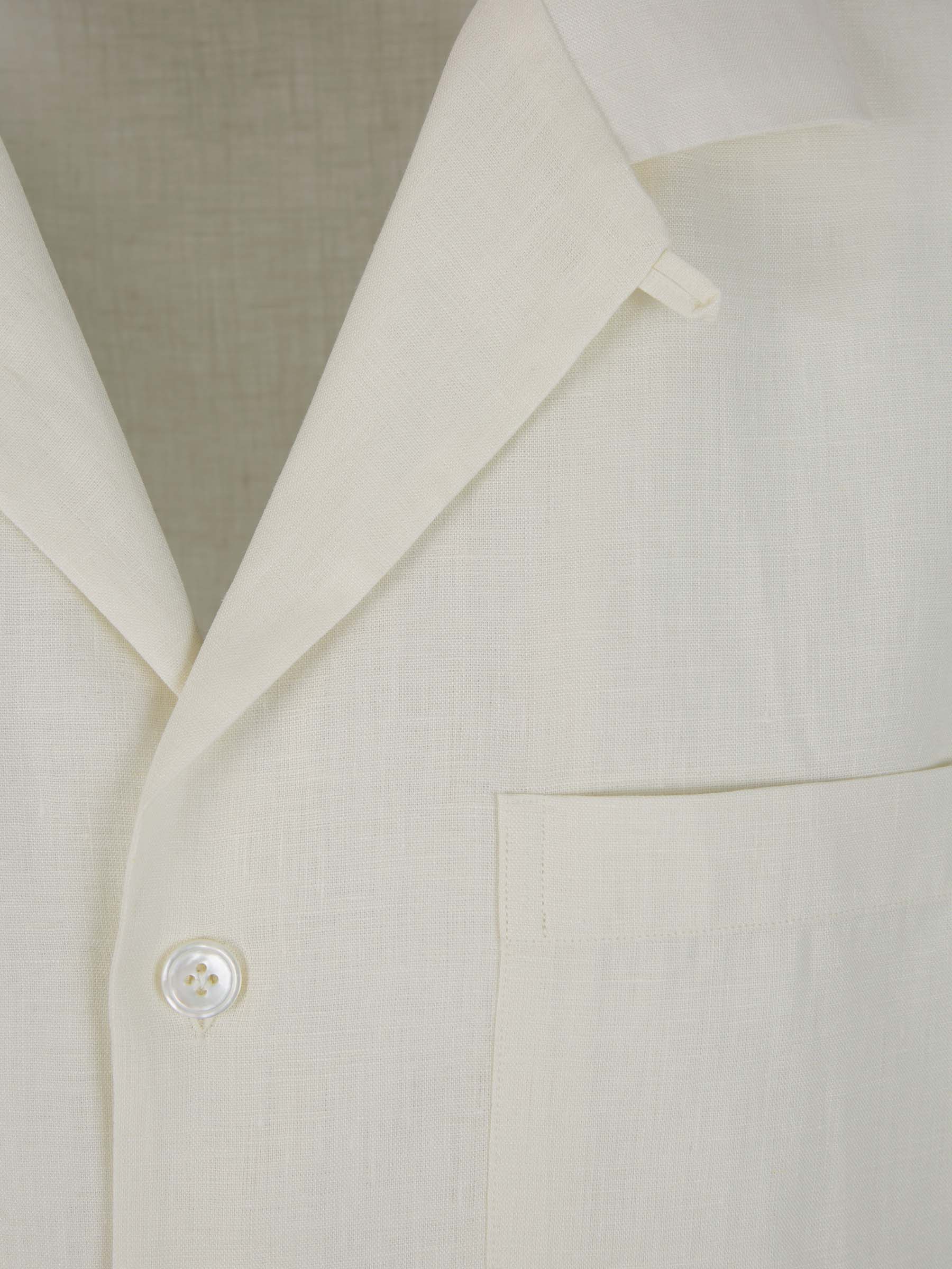Outlet online Lardini Hombre Camisa Lino Bolsillo color Crema sku 532-000516 01 - Foto 3