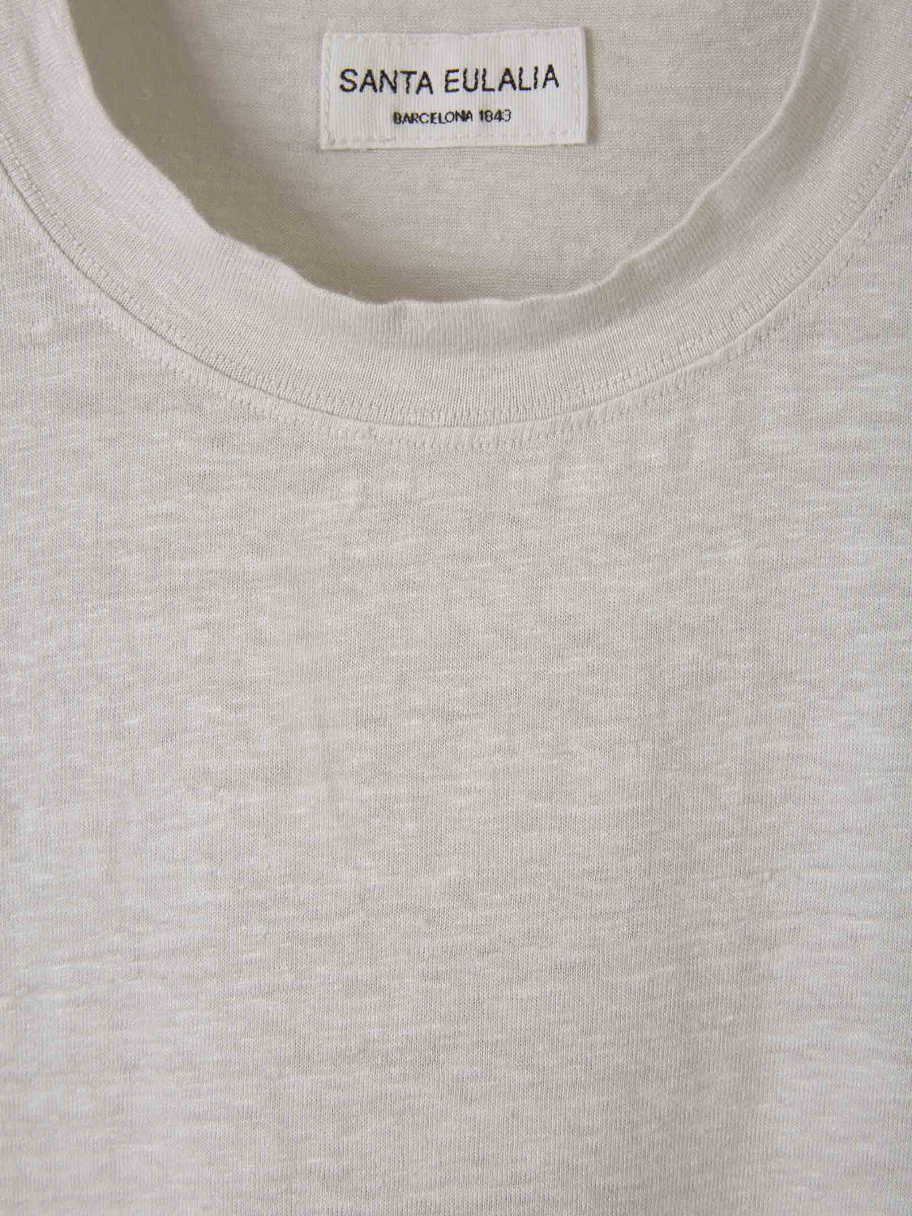 Outlet online Santa Eulalia Hombre Camiseta Punto Lino color Gris Claro sku 553-003693 01 - Foto 3