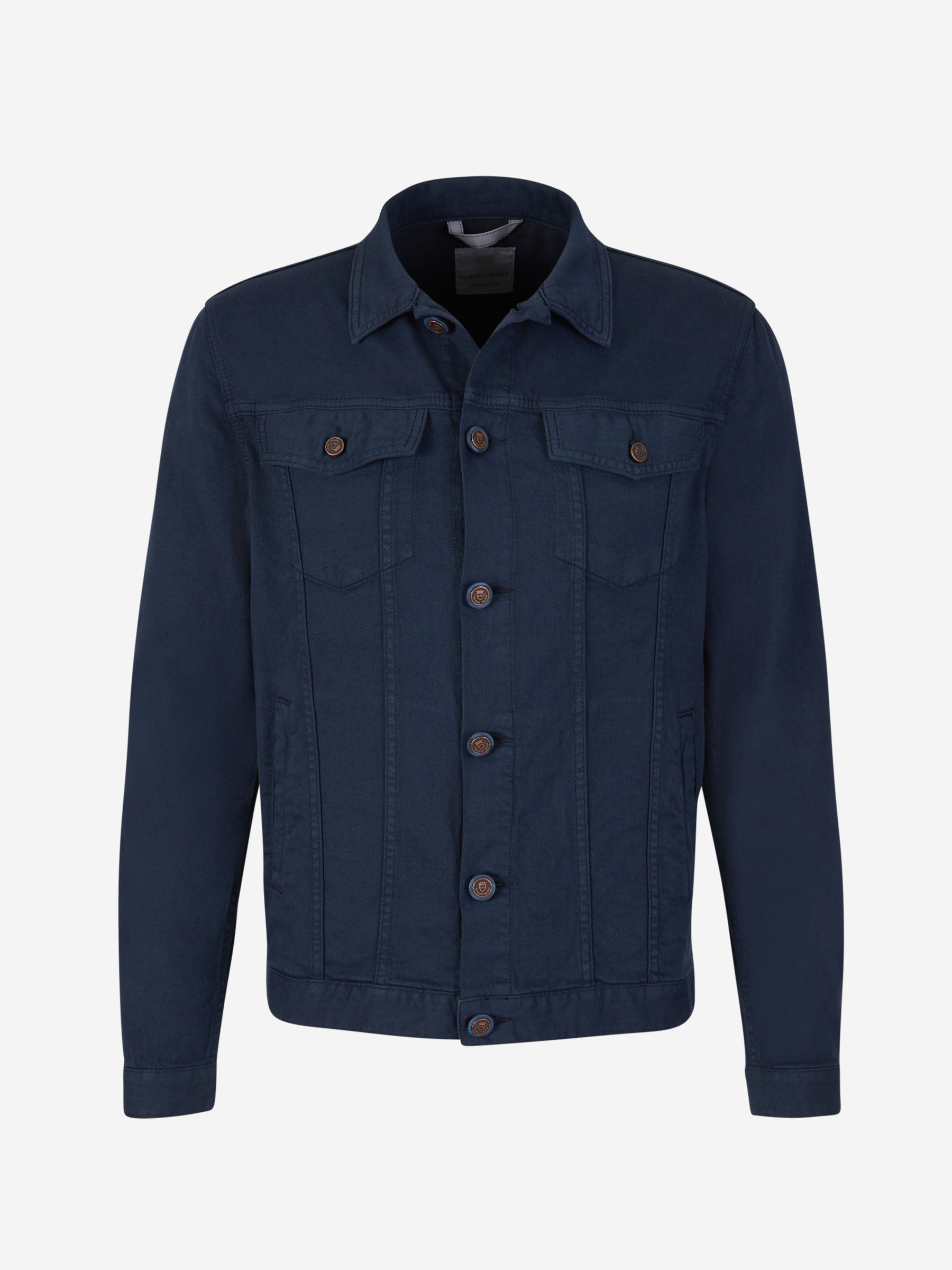 Outlet online Richard J. Brown Hombre Cazadora Denim Algodón color Azul Marino sku 512-002173 02 - Foto 1