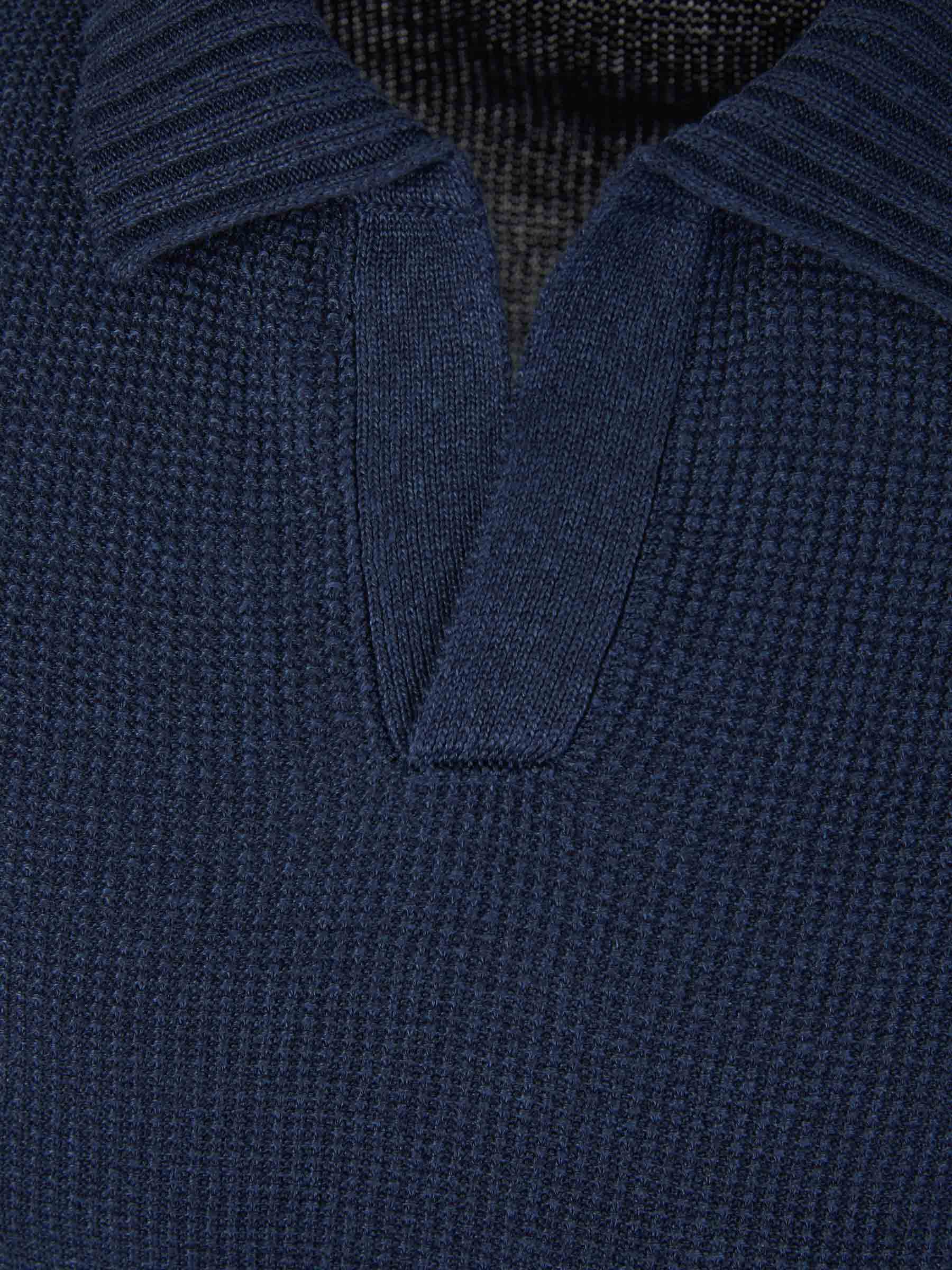 Outlet online Gran Sasso Hombre Polo Skipper Lino color Azul Marino sku 552-001489 04 - Foto 3