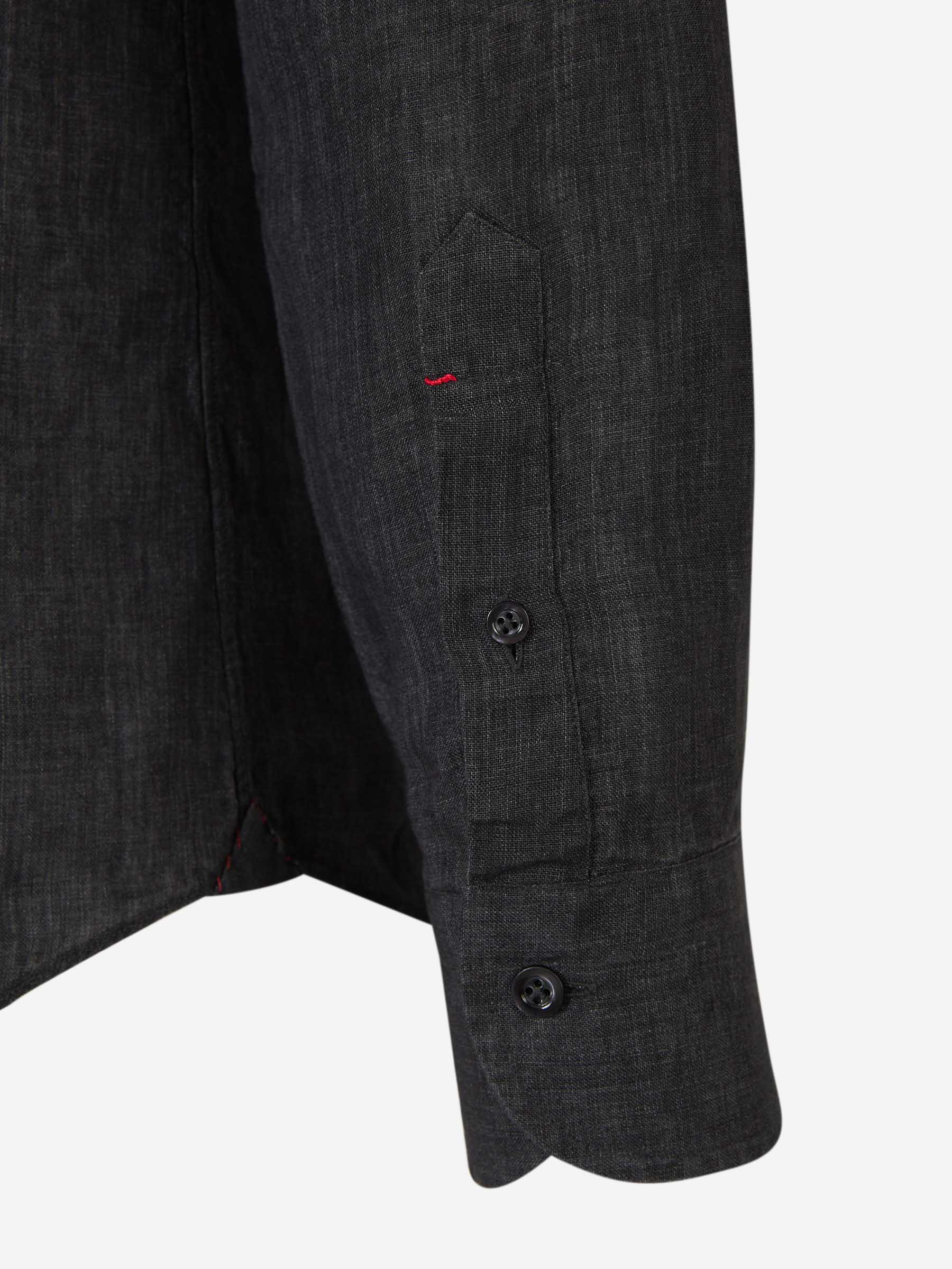 Outlet online Santa Eulalia Hombre Camisa Fluida Lino color Negro sku 531-006248 03 - Foto 4