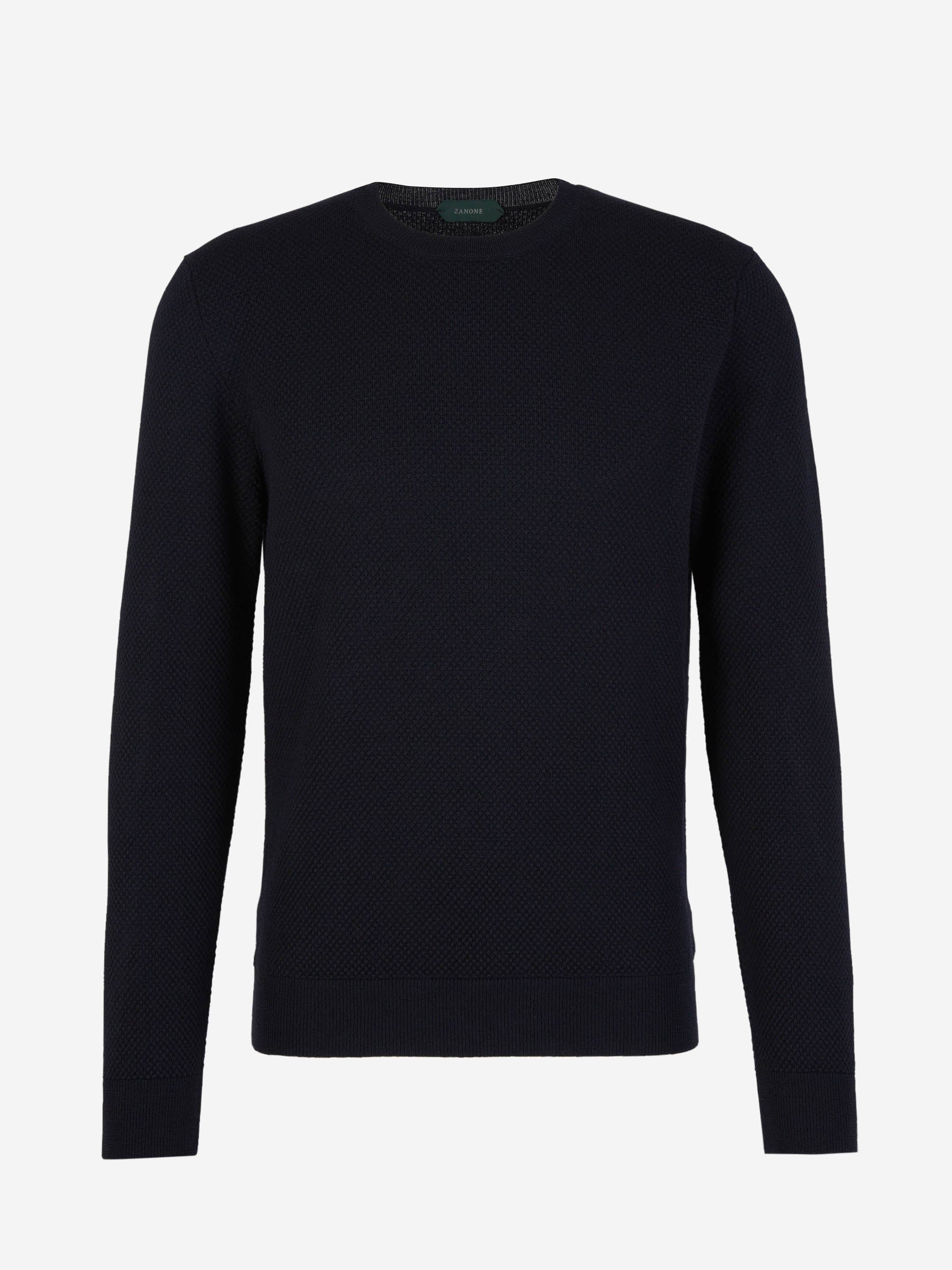 Outlet online Zanone Hombre Jersey Punto Lana color Azul Noche sku 542-002296 02 - Foto 1
