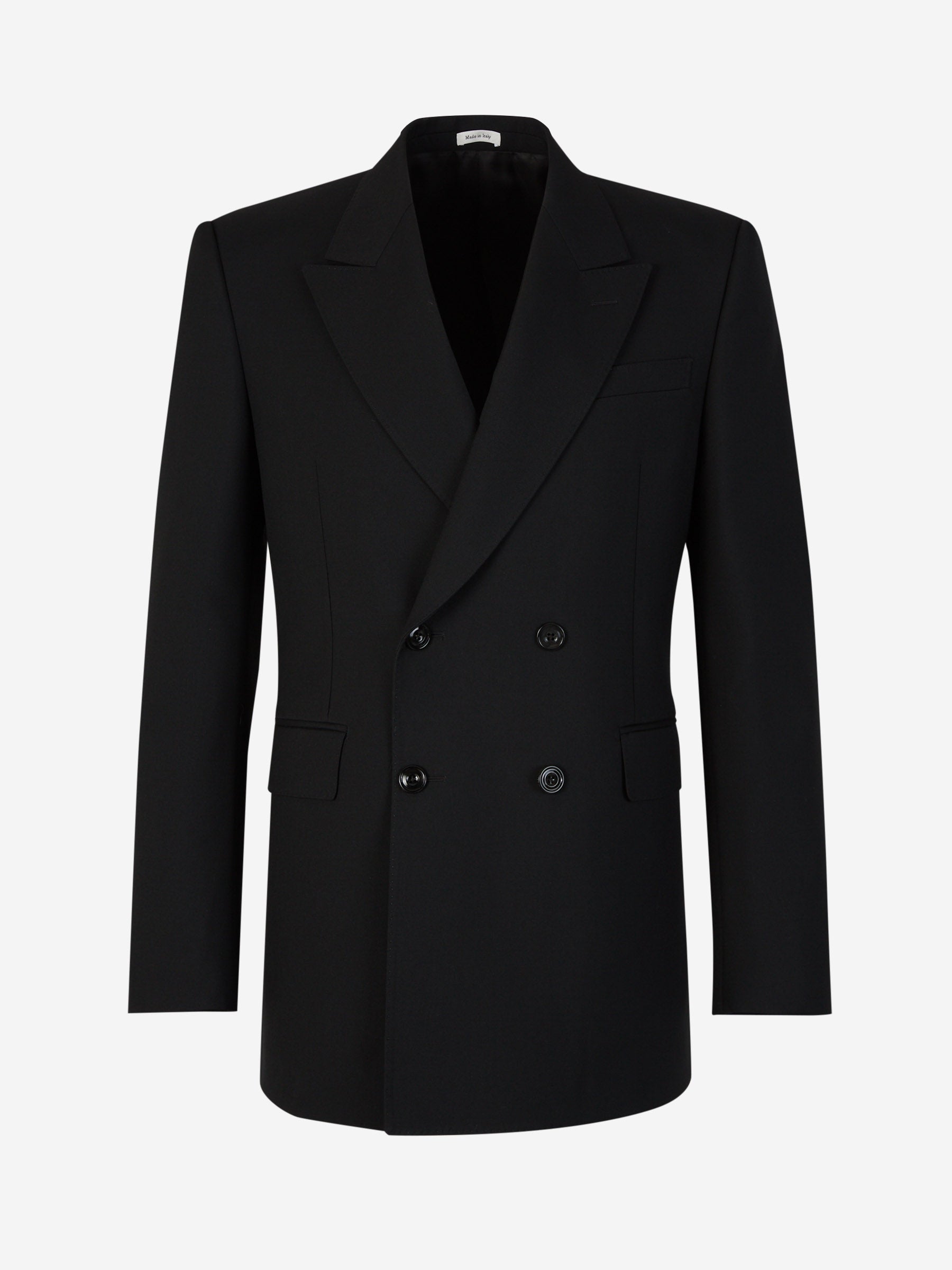 Outlet online McQueen Hombre Americana Lana Lisa color Negro sku 302-003426 01 - Foto 1