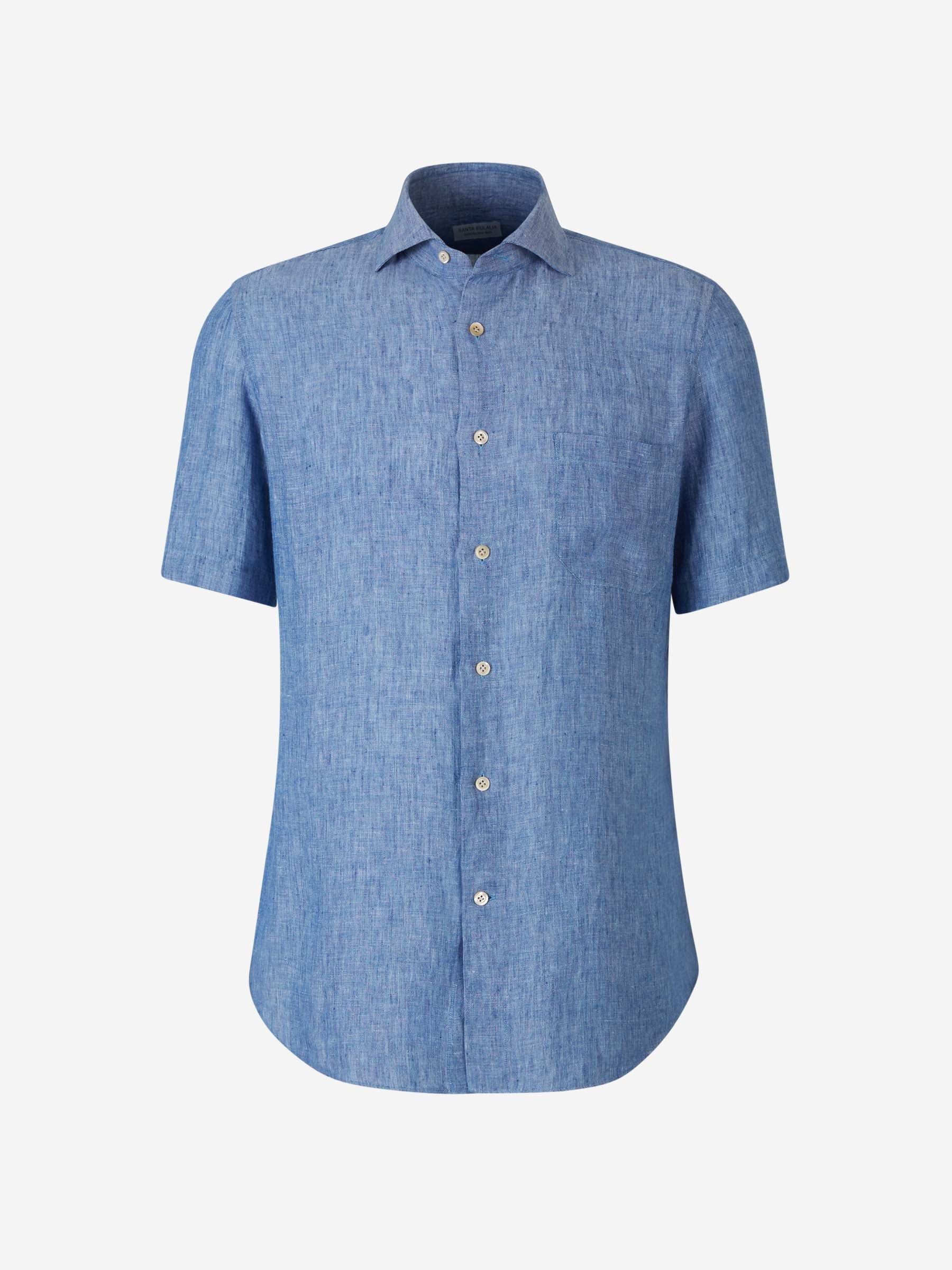 Outlet online Santa Eulalia Hombre Camisa Fluida Lino color Azul sku 532-000570 01 - Foto 1