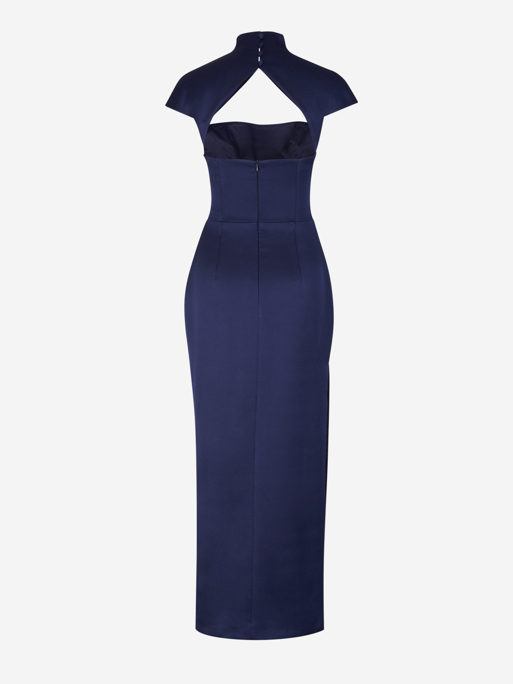 Outlet online Rasario Mujer Vestido Midi Satén color Azul Marino sku 732-001366 01 - Foto 3