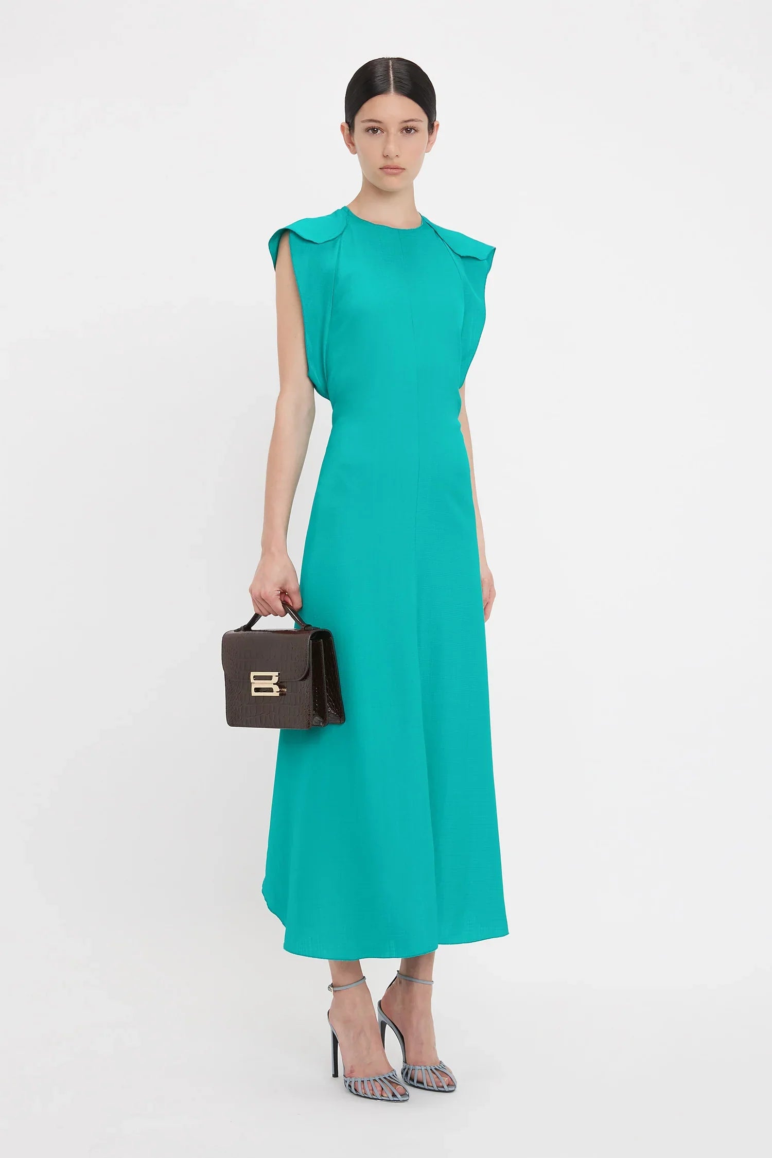 Outlet online Victoria Beckham Mujer Vestido Midi Liso color Verde Menta sku 721-000373 01 - Foto 3