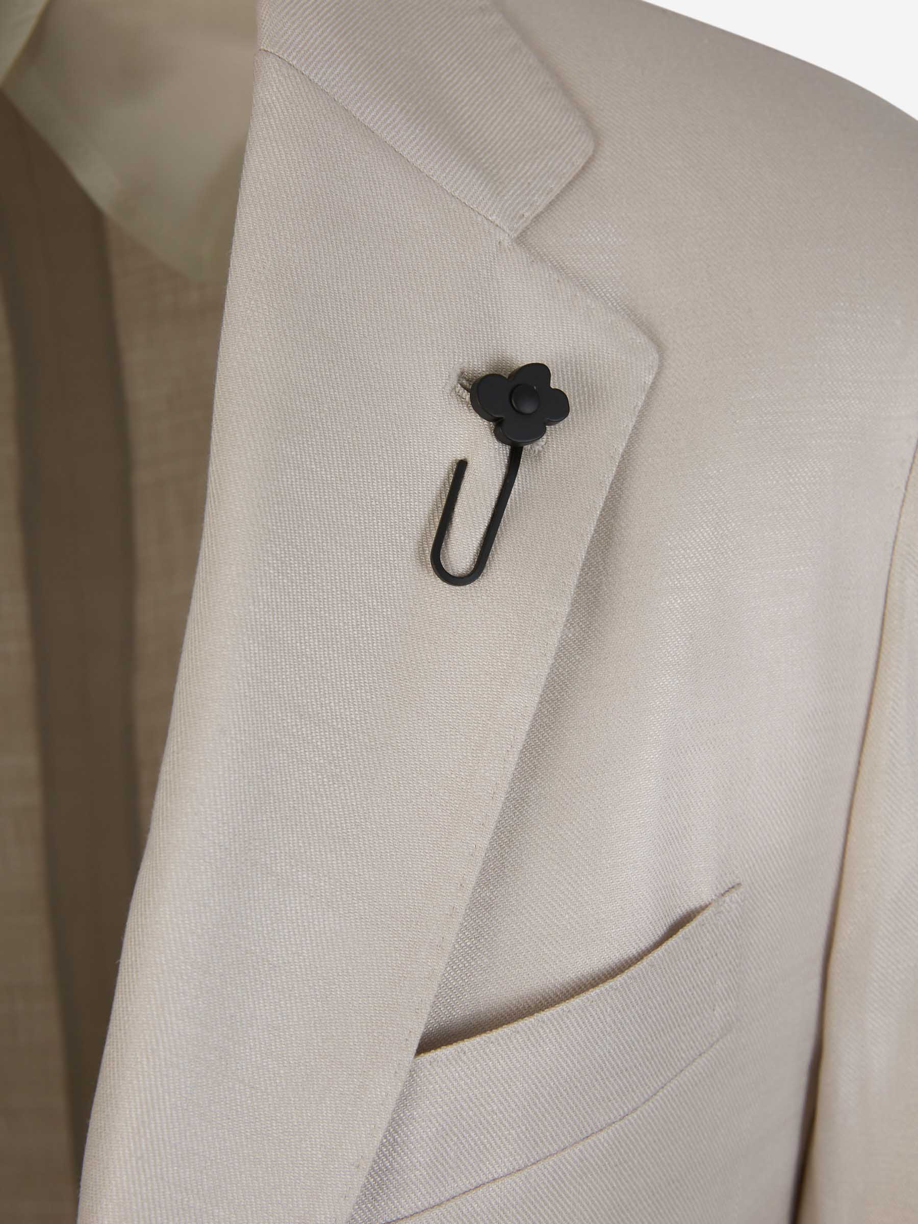 Outlet online Lardini Hombre Americana Lino y Viscosa color Crema sku 302-003420 01 - Foto 3