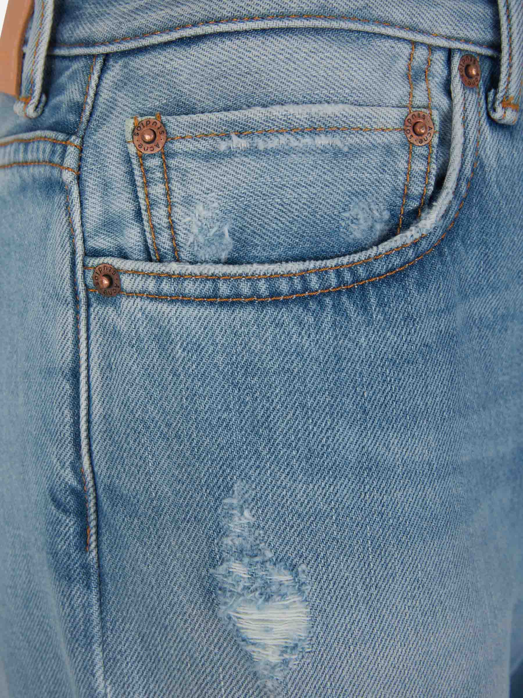 Outlet online Acne Studios Mujer Jeans Rectos Algodón color Azul Denim sku 763-001547 01 - Foto 4