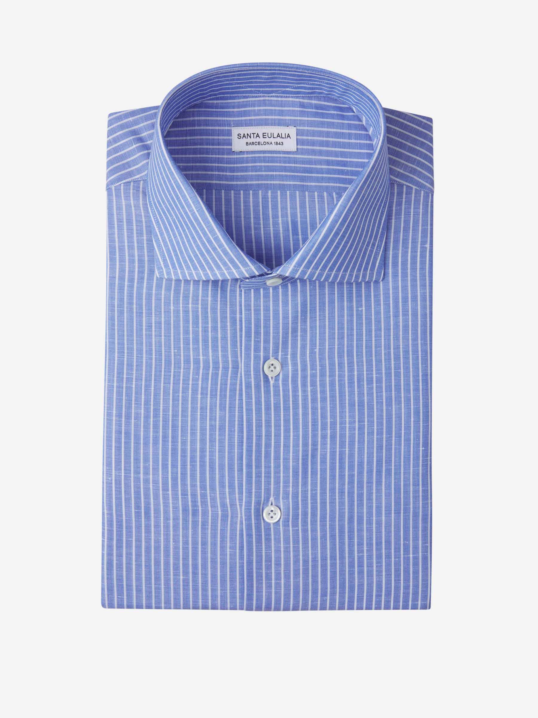 Outlet online Santa Eulalia Hombre Camisa Motivo Rayas color Azul sku 401-003102 02 - Foto 1