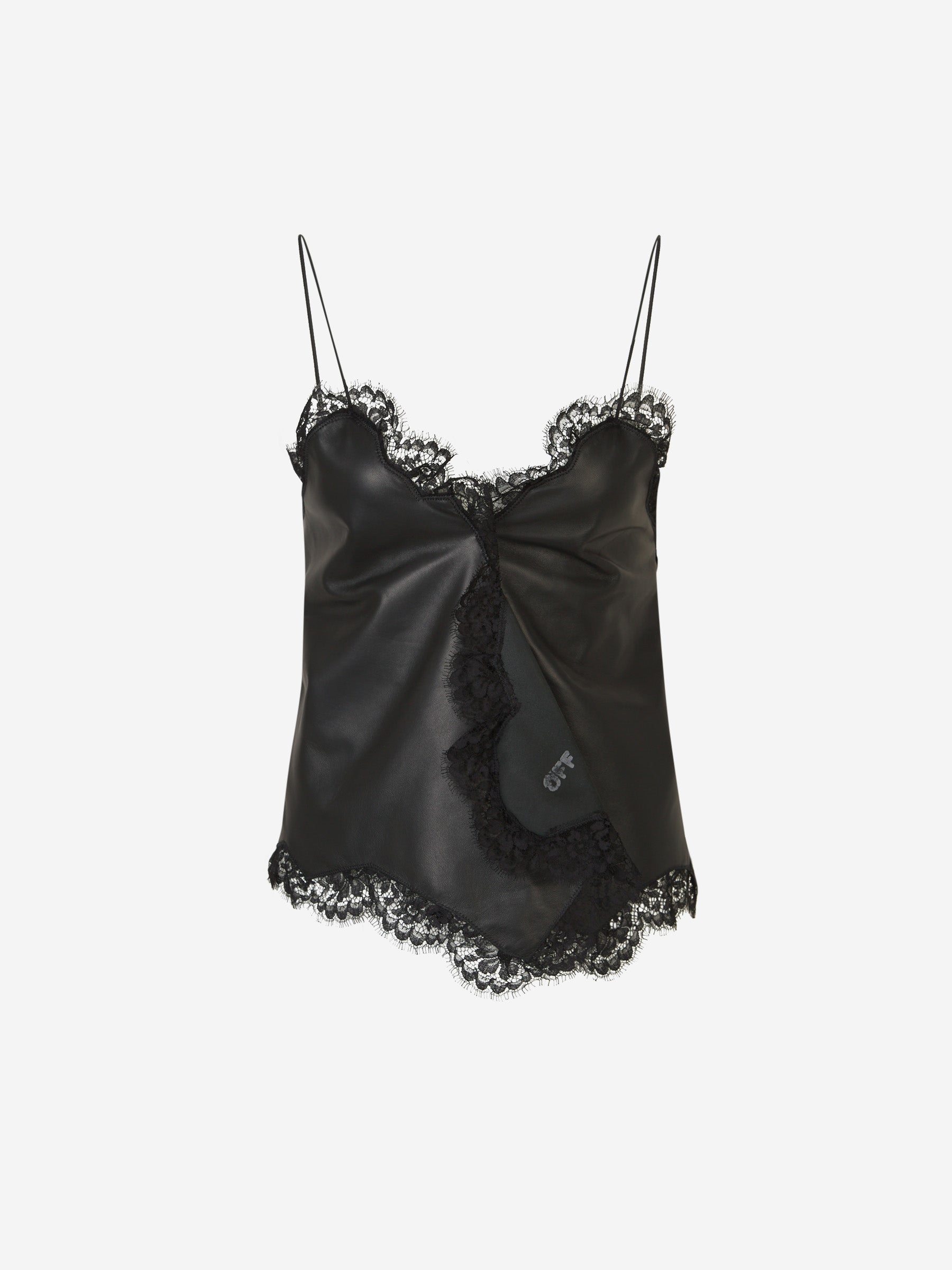 Outlet online Off-White Mujer Top Encaje Piel color Negro sku 703-002103 01 - Foto 1