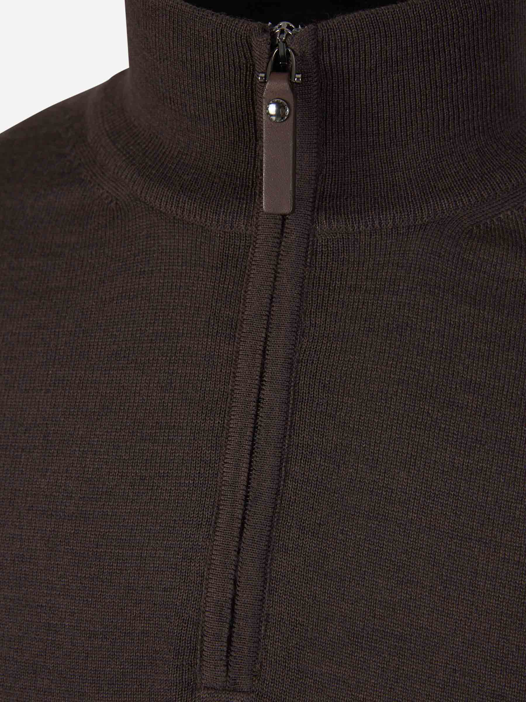 Outlet online Canali Hombre Jersey Lana Cuello Cremallera color Marrón sku 542-002233 02 - Foto 3