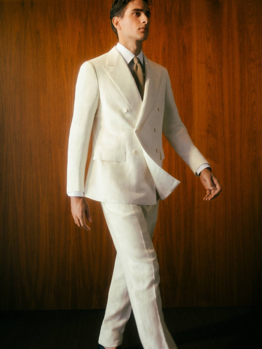 Outlet online Lardini Hombre Pantalones Lino Ultraligeros color Blanco sku 321-000349 01 - Foto 5