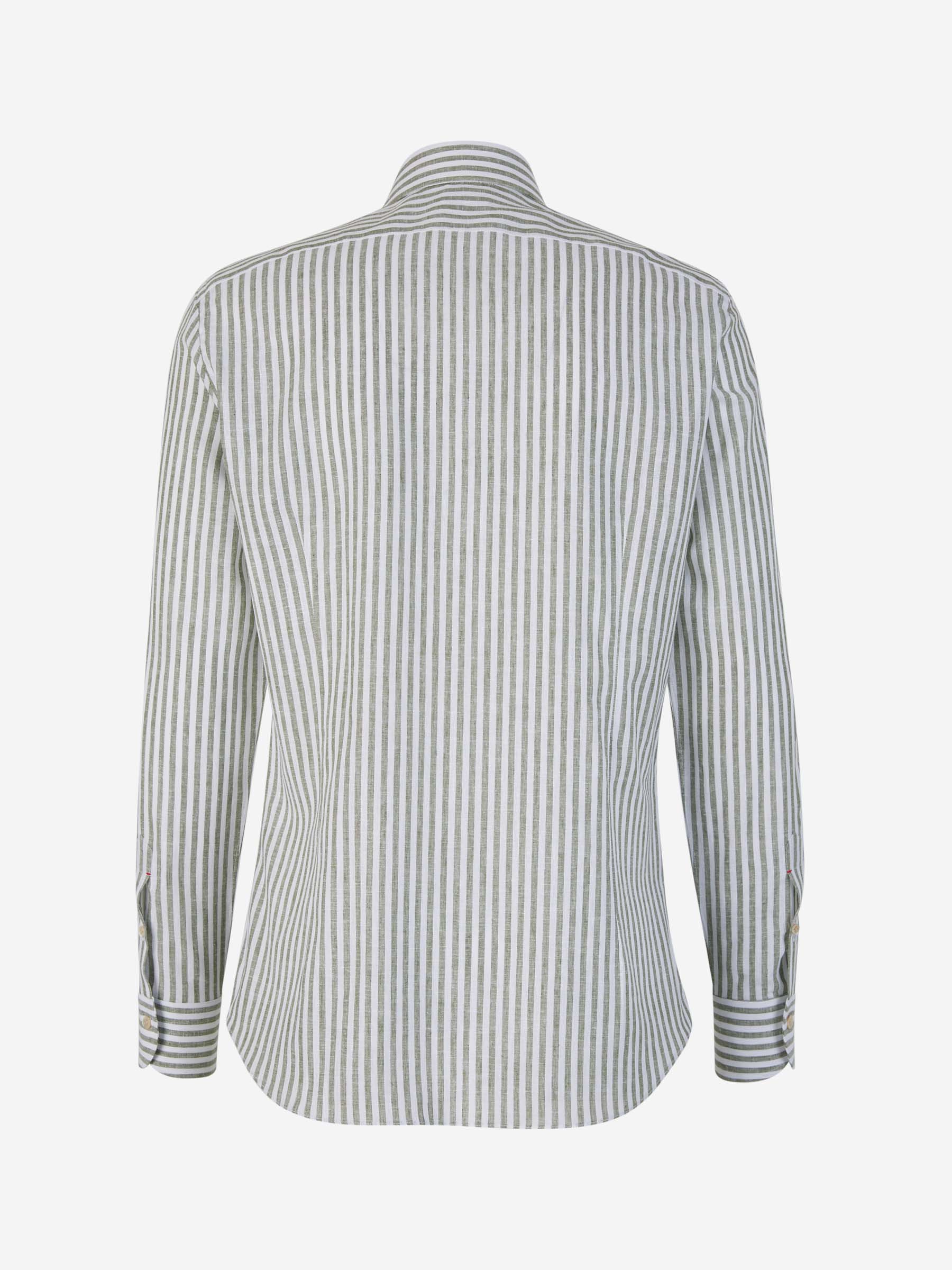 Outlet online Santa Eulalia Hombre Camisa Motivo Rayas Lino color Verde Menta sku 531-006240 01 - Foto 2
