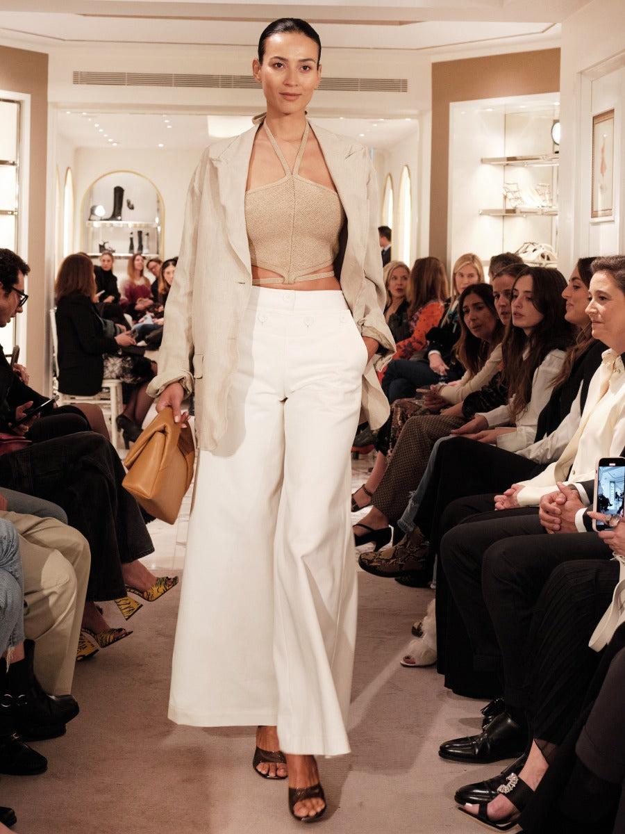 Stella McCartney Blazer Fluido Lino color Crema sku 741-001928 01 - Foto 7