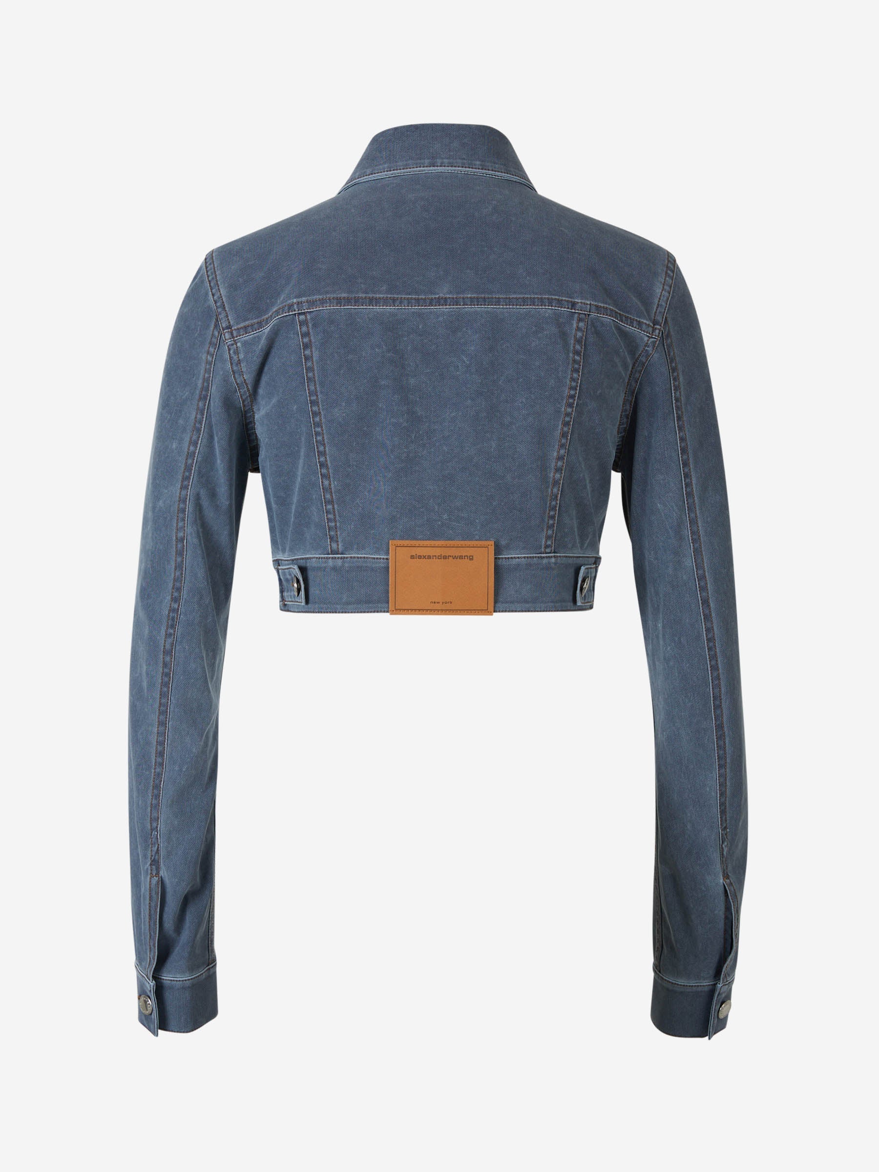 Outlet online Alexander Wang Mujer Cazadora Cropped Denim color Azul Denim Oscuro sku 741-002124 01 - Foto 3