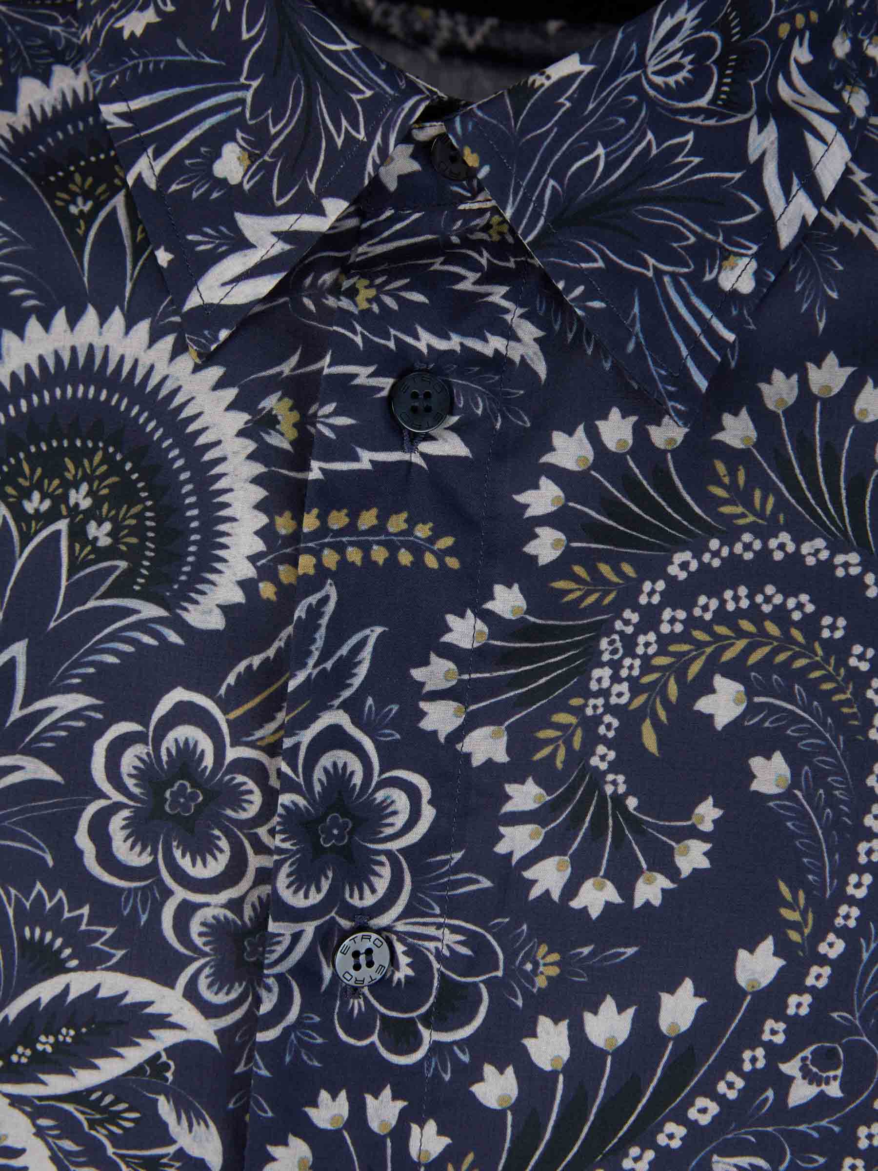 Outlet online Etro Hombre Camisa Algodón Flores color Azul Marino sku 531-006215 01 - Foto 3