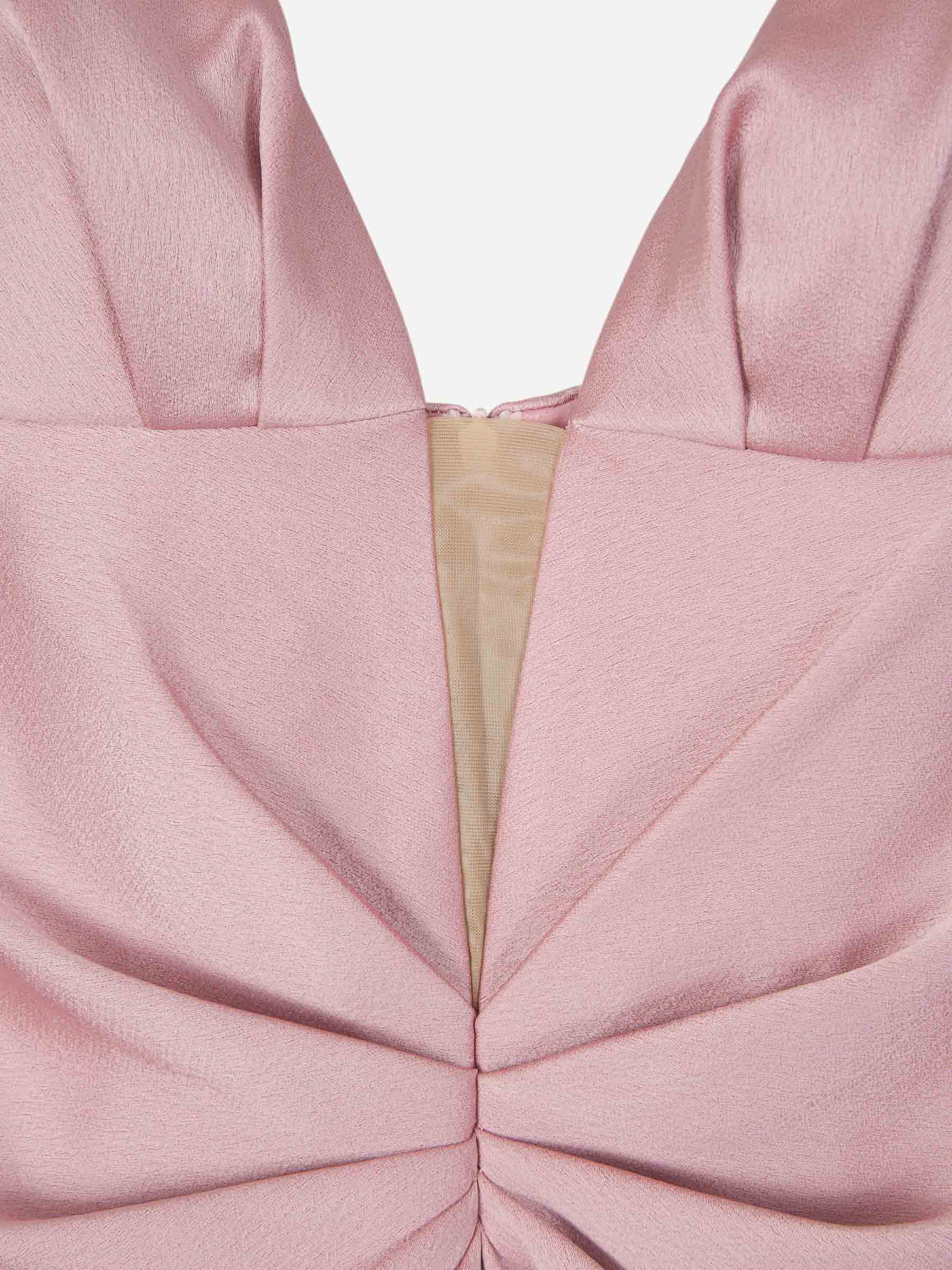 Outlet online Rasario Mujer Vestido Maxi Satén color Rosa Palo sku 732-001364 01 - Foto 4