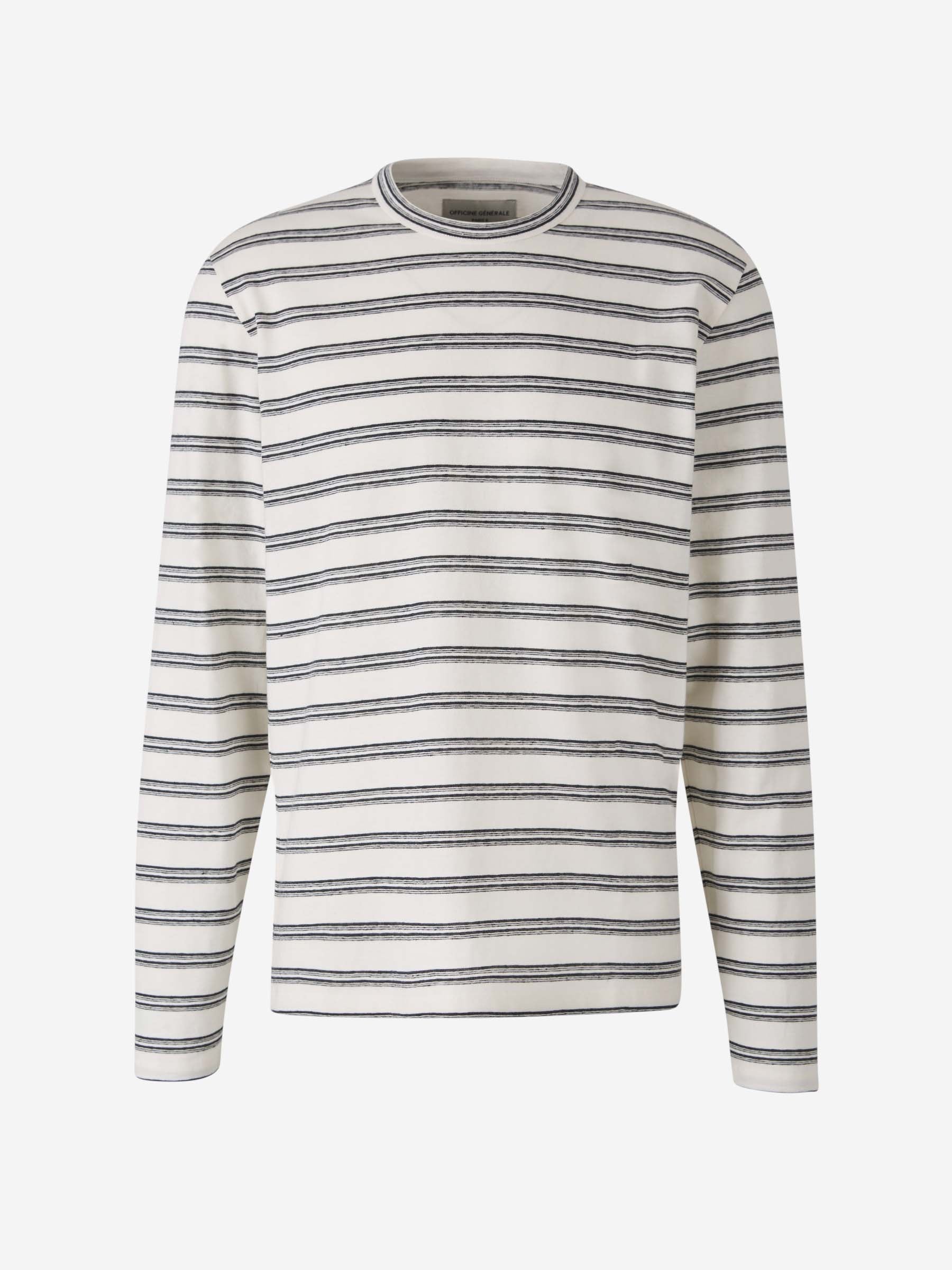 Outlet online Officine Générale Hombre Camiseta Motivo Rayas color Blanco sku 553-003934 01 - Foto 2
