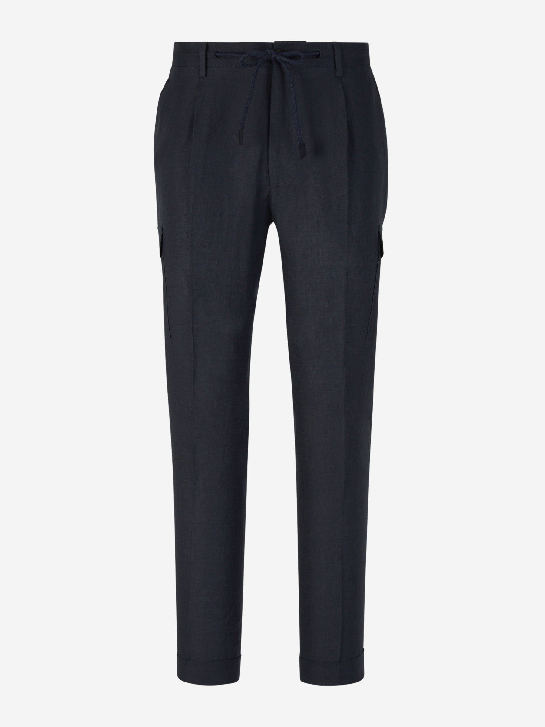 Outlet online Gran Sasso Hombre Pantalones Cargo Lino color Azul Marino sku 521-003047 02 - Foto 1