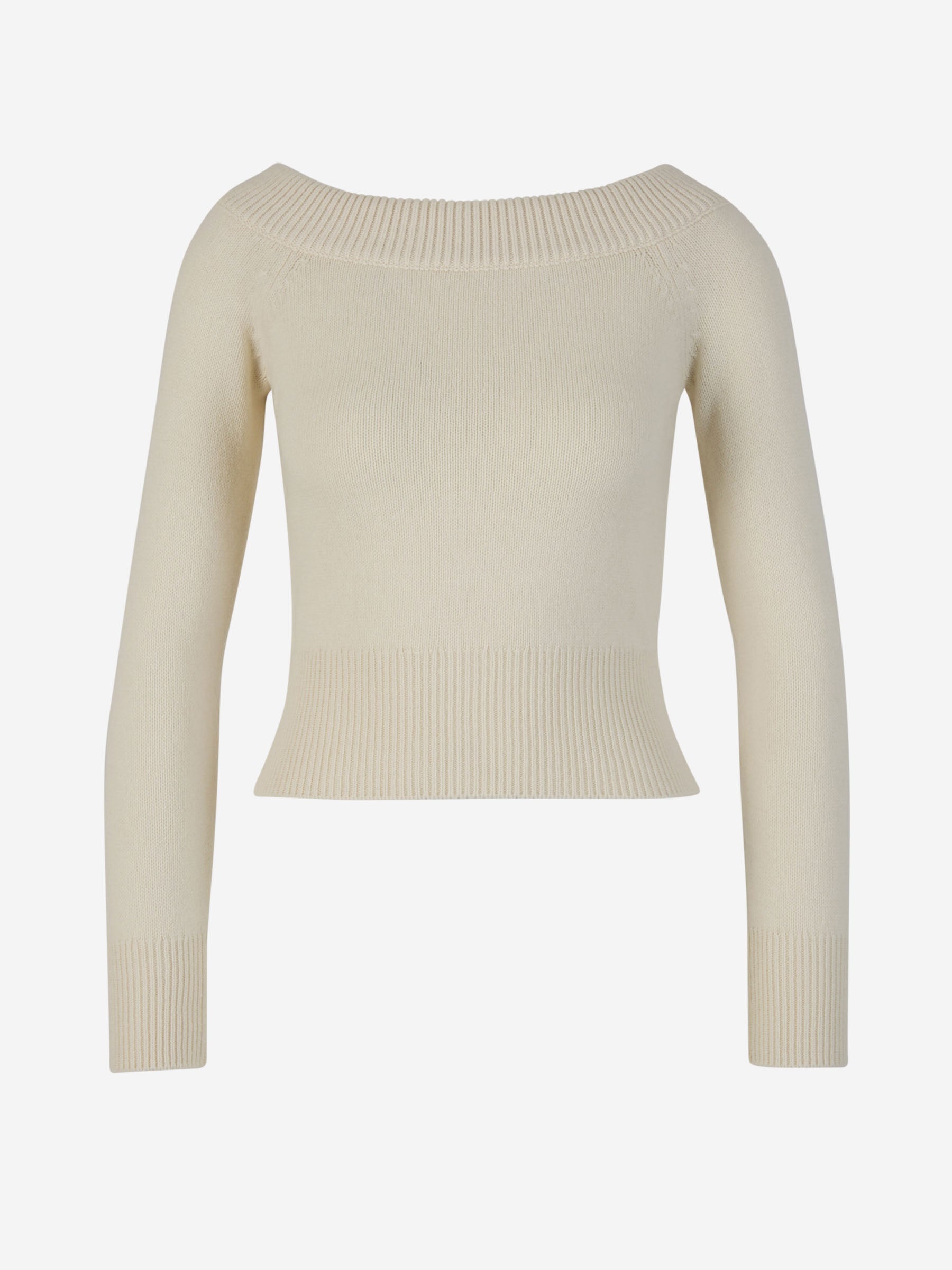 Outlet online McQueen Mujer Jersey Lana y Casmere color Marfil sku 703-002137 01 - Foto 1