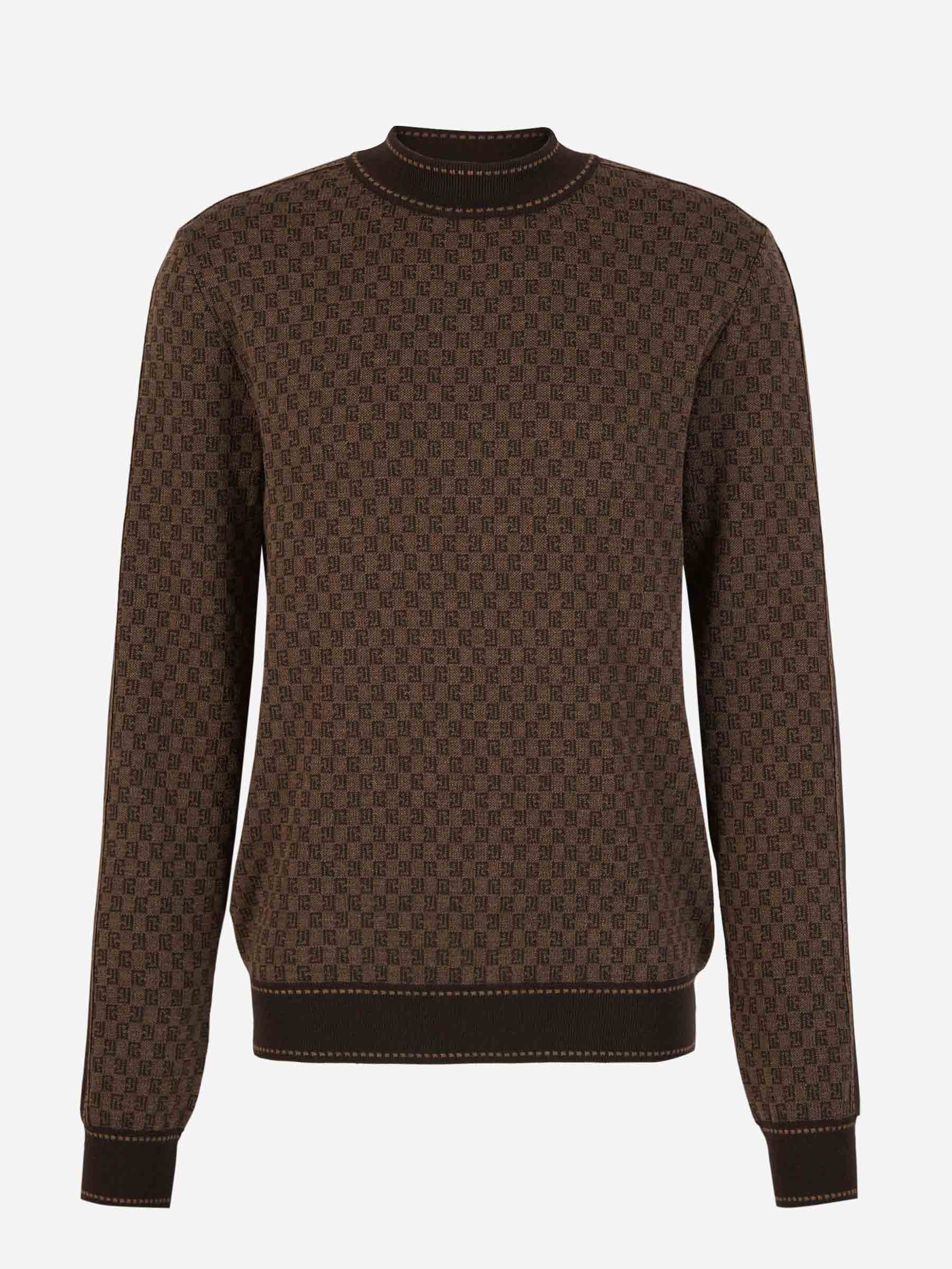 Outlet online Balmain Hombre Jersey Lana Monograma color Marrón sku 542-002244 00 - Foto 1