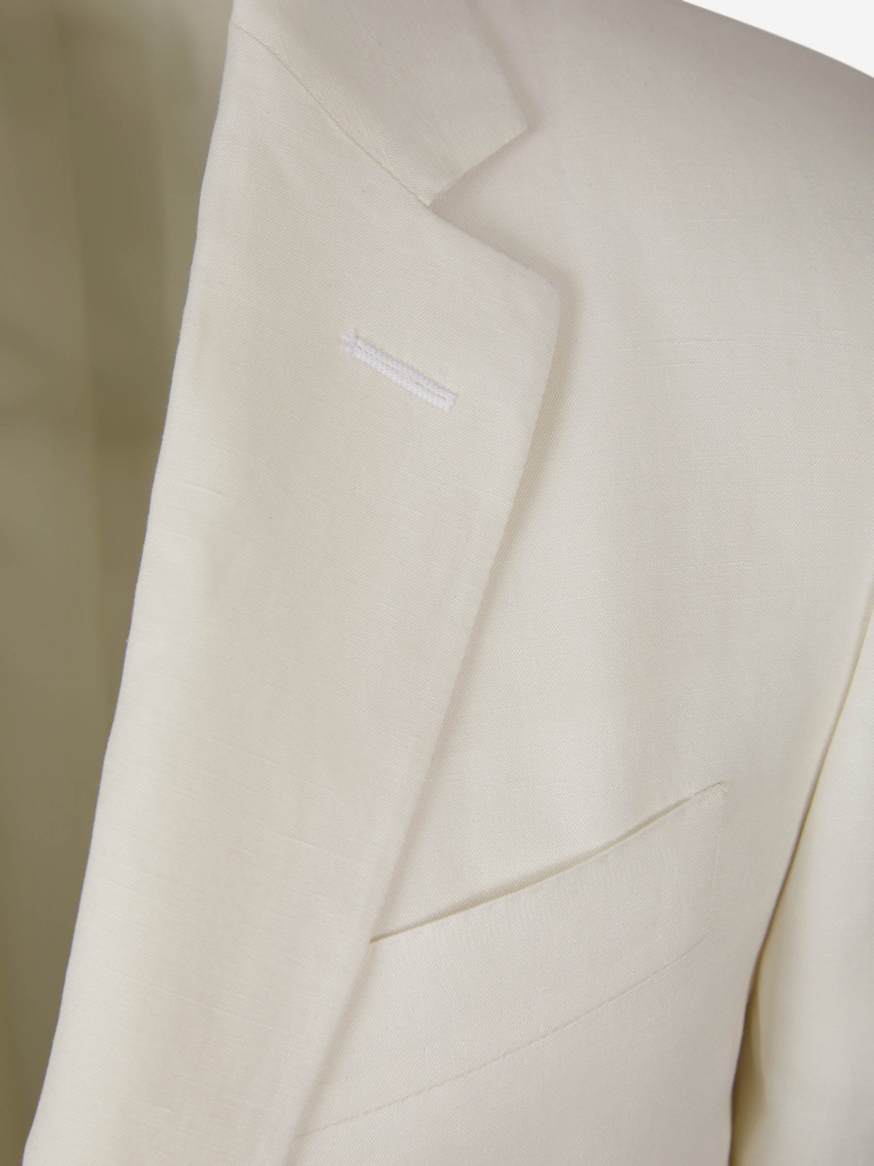 Outlet online Canali Hombre Americana Lino Y Seda color Blanco sku 301-000236 01 - Foto 3