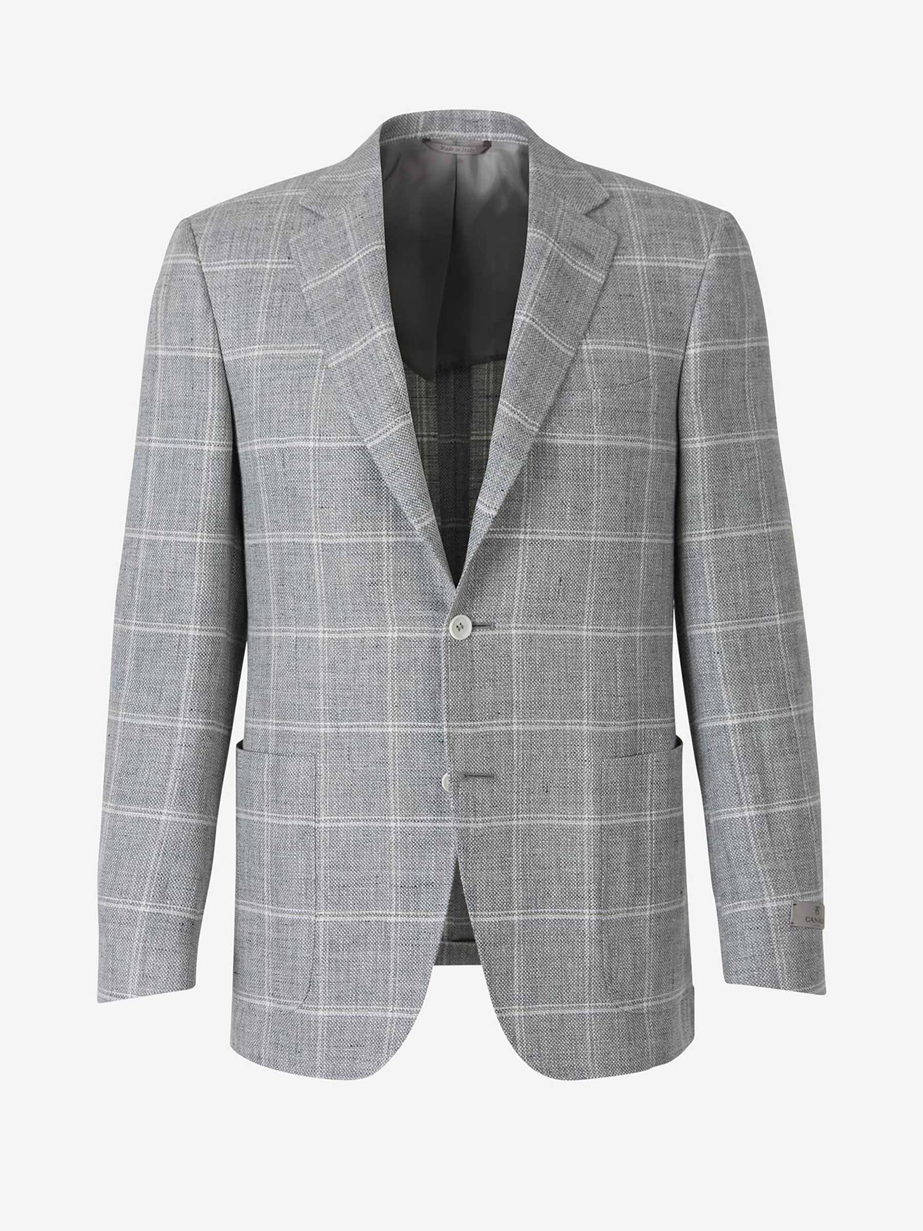 Outlet online Canali Hombre Americana Recta Cuadros color Gris Piedra sku 302-002921 01 - Foto 1