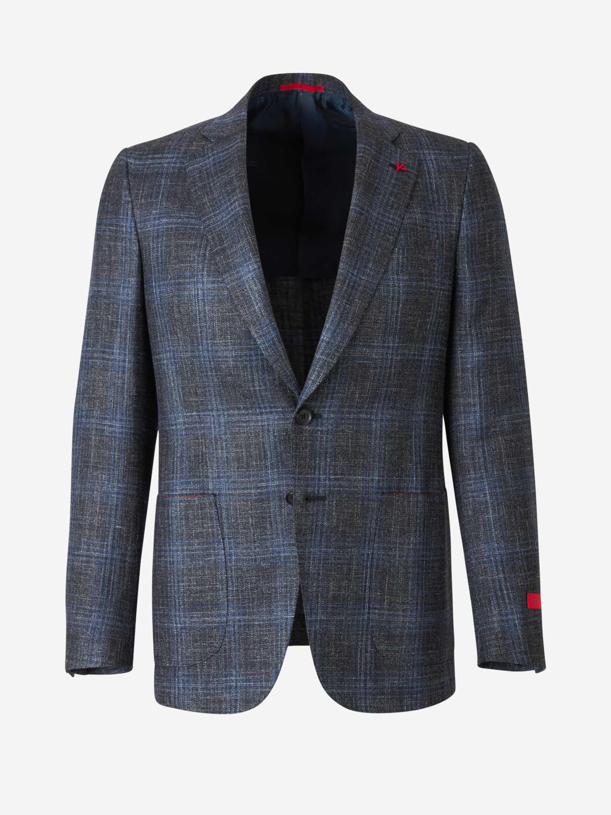 Outlet online Isaia Hombre Americana Lana Cuadros color Gris Antracita sku 302-003040 01 - Foto 1
