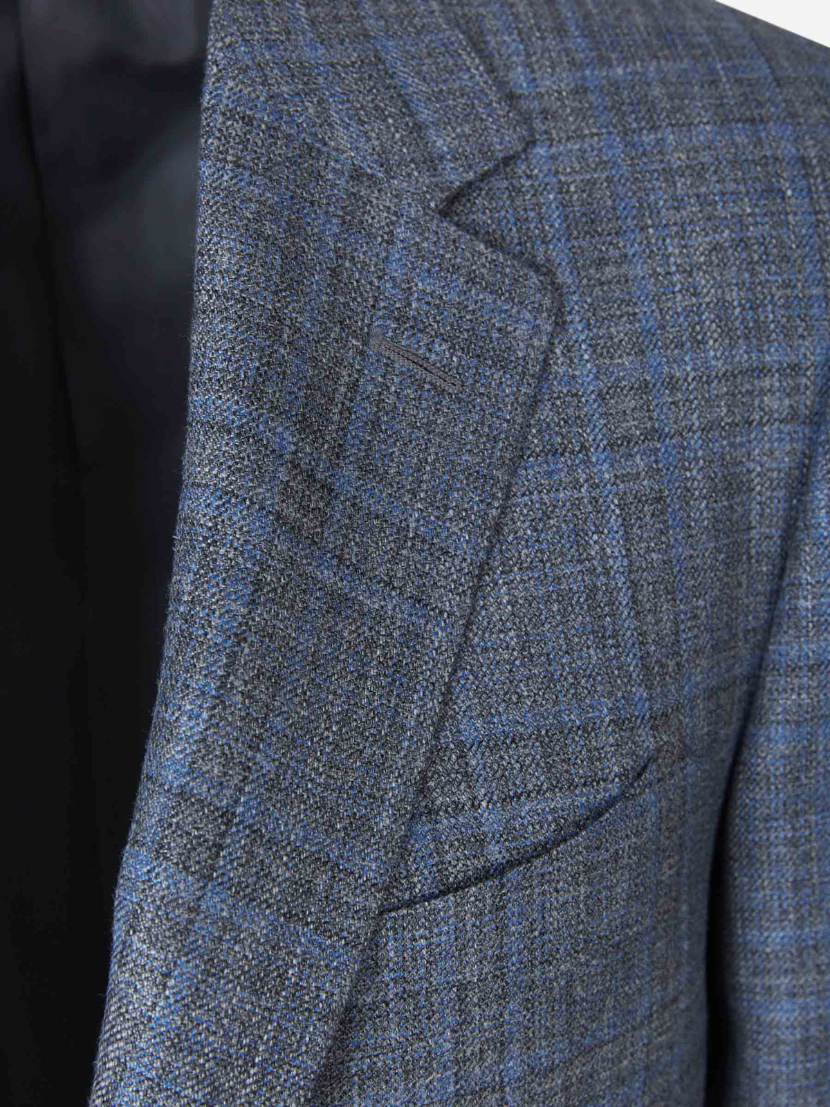 Outlet online Canali Hombre Americana Motivo Cuadros color Azul Noche sku 302-003161 02 - Foto 3