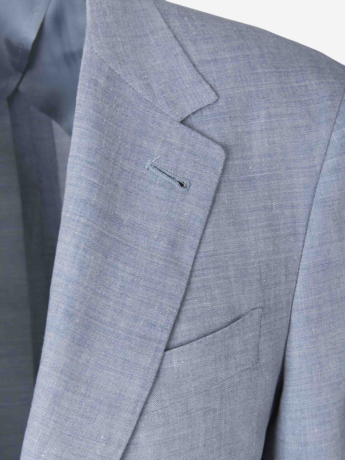 Outlet online Canali Hombre Americana Lino Lana color Azul Celeste sku 302-003163 01 - Foto 3