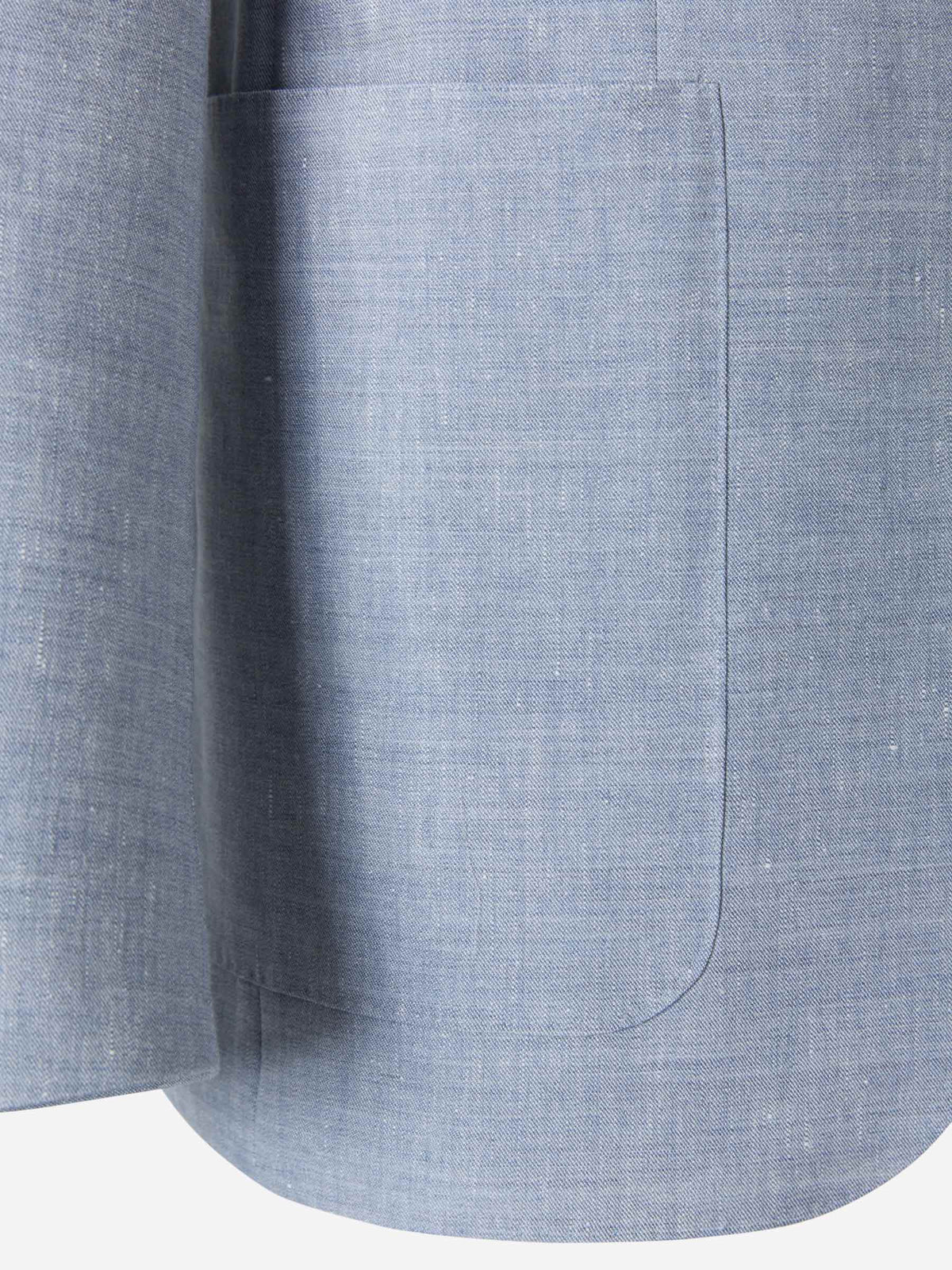 Outlet online Canali Hombre Americana Lino Lana color Azul Celeste sku 302-003163 01 - Foto 4