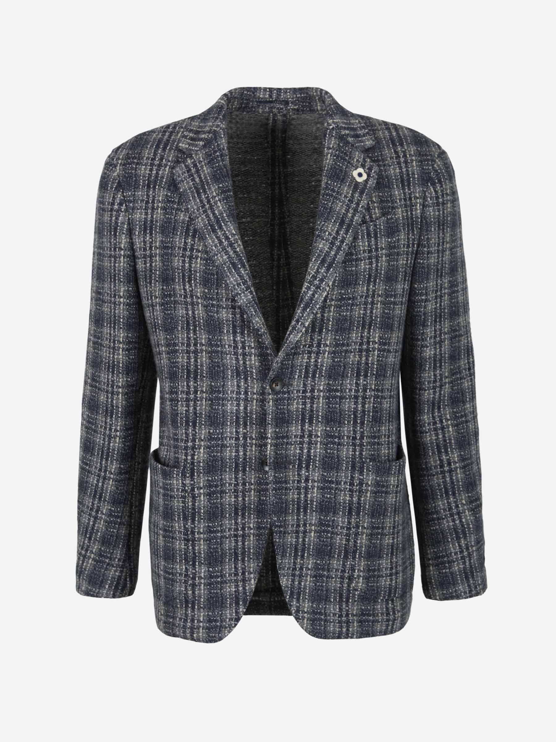 Outlet online Lardini Hombre Americana Cuadros Cashmere color Azul Marino sku 302-003200 01 - Foto 1