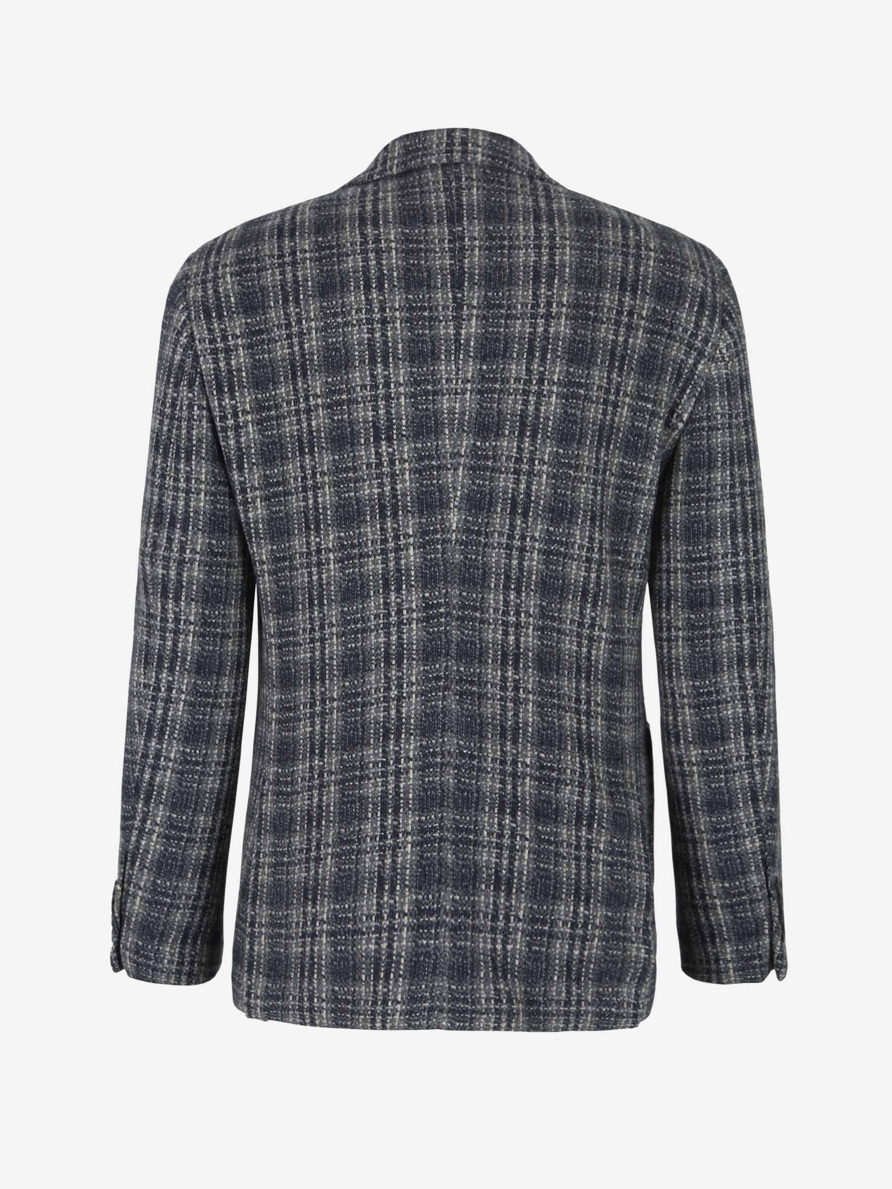 Outlet online Lardini Hombre Americana Cuadros Cashmere color Azul Marino sku 302-003200 01 - Foto 2