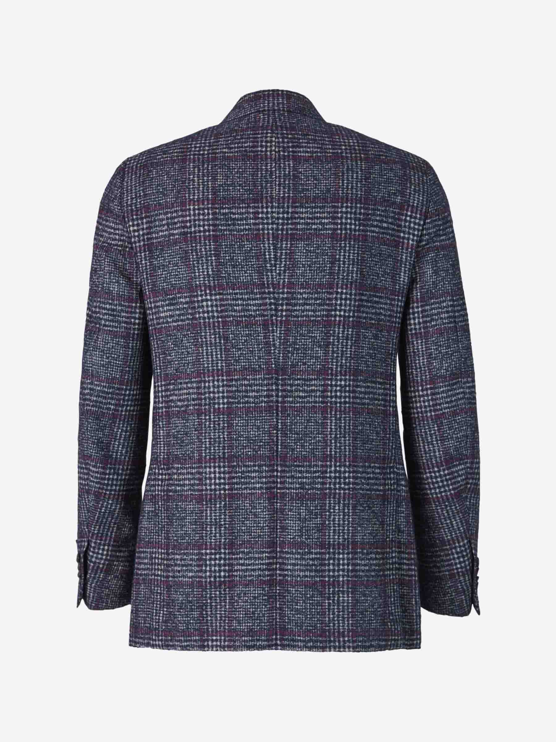 Outlet online Isaia Hombre Americana Motivo Cuadros color Azul Noche sku 302-003216 01 - Foto 2