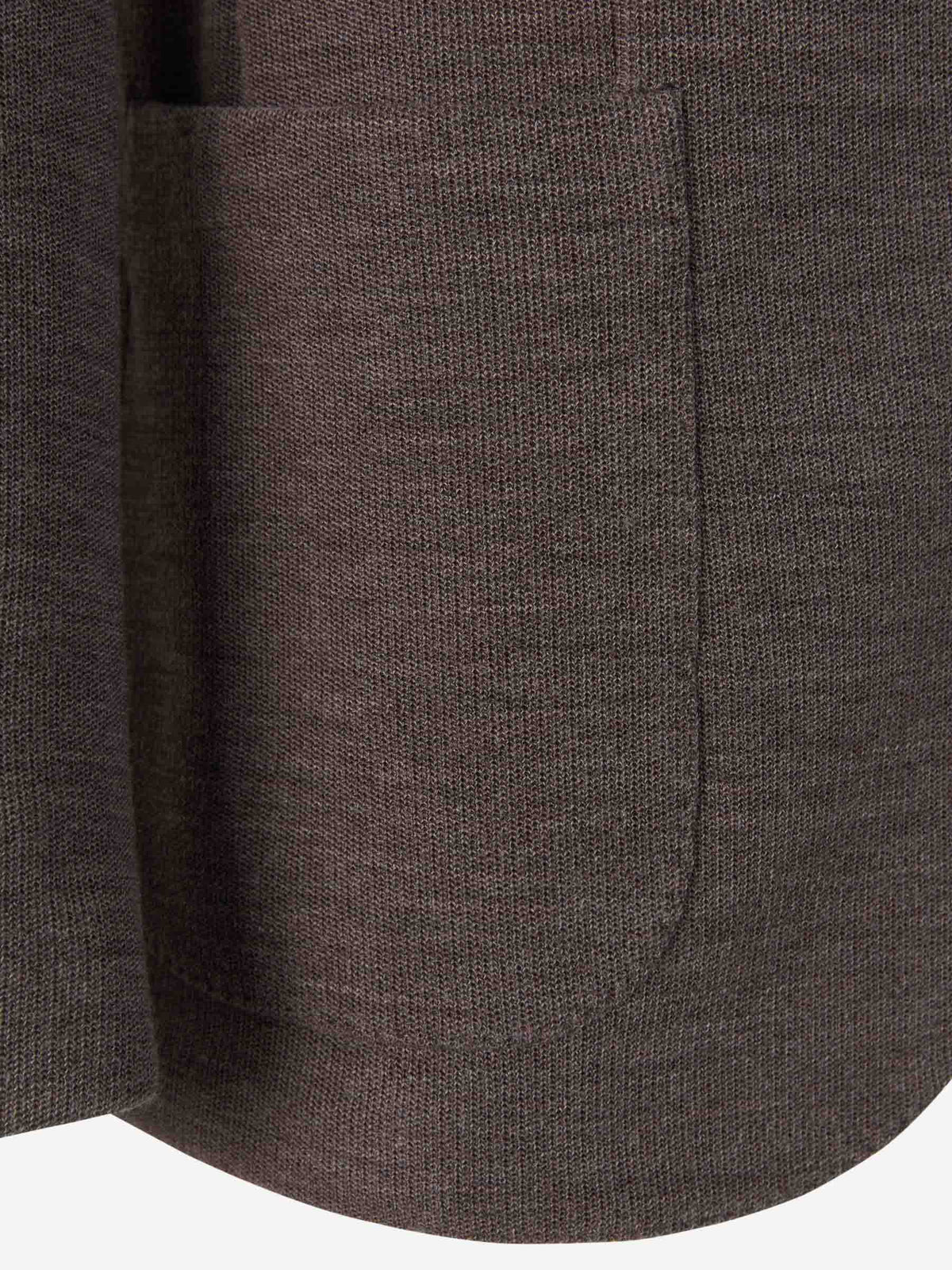 Outlet online Boglioli Hombre Americana Lana Y Algodón color Marrón Oscuro sku 302-003225 01 - Foto 4