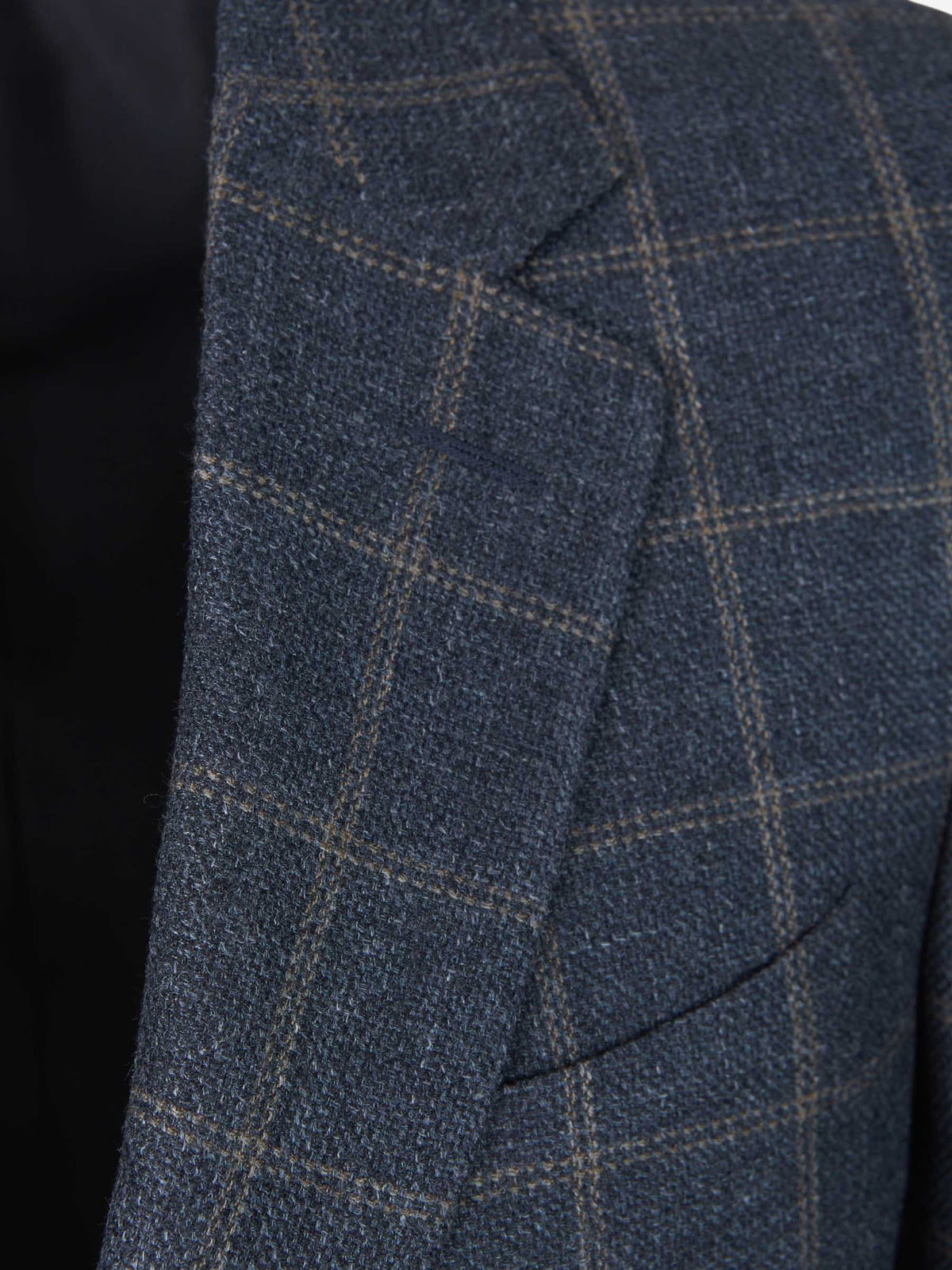 Outlet online Canali Hombre Americana Motivo Cuadros color Gris Antracita sku 302-003247 01 - Foto 3