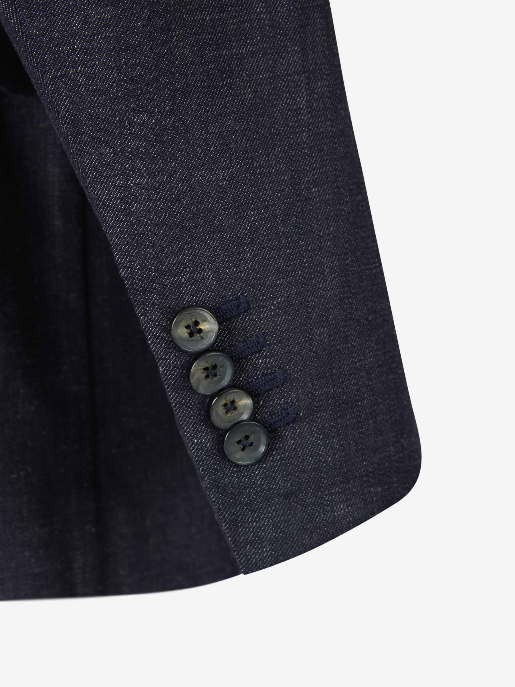 Outlet online Isaia Hombre Americana Mezcla Sarga color Azul Noche sku 302-003275 01 - Foto 5