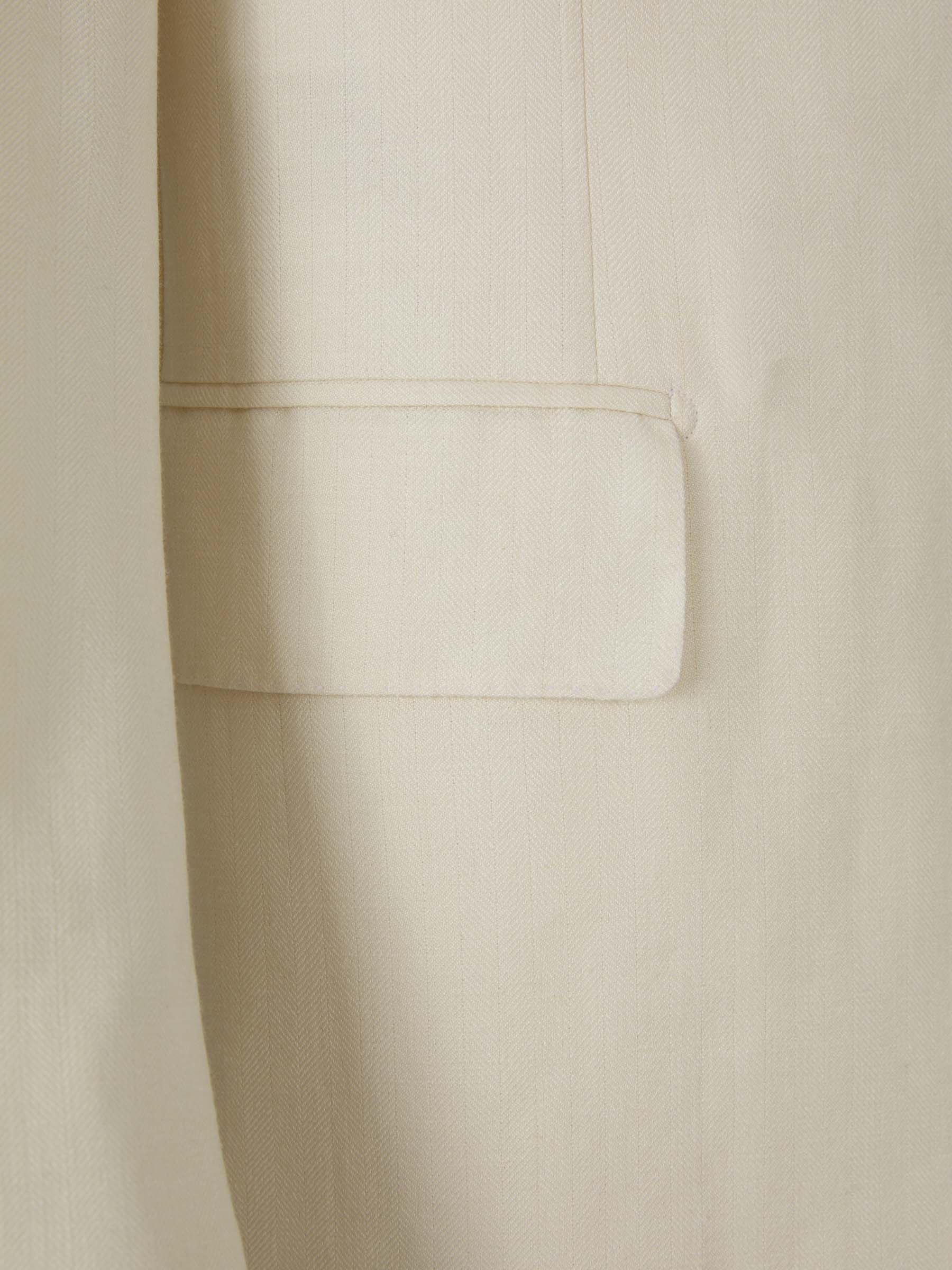 Outlet online Isaia Hombre Americana Mezcla Sarga color Marfil sku 302-003279 01 - Foto 4